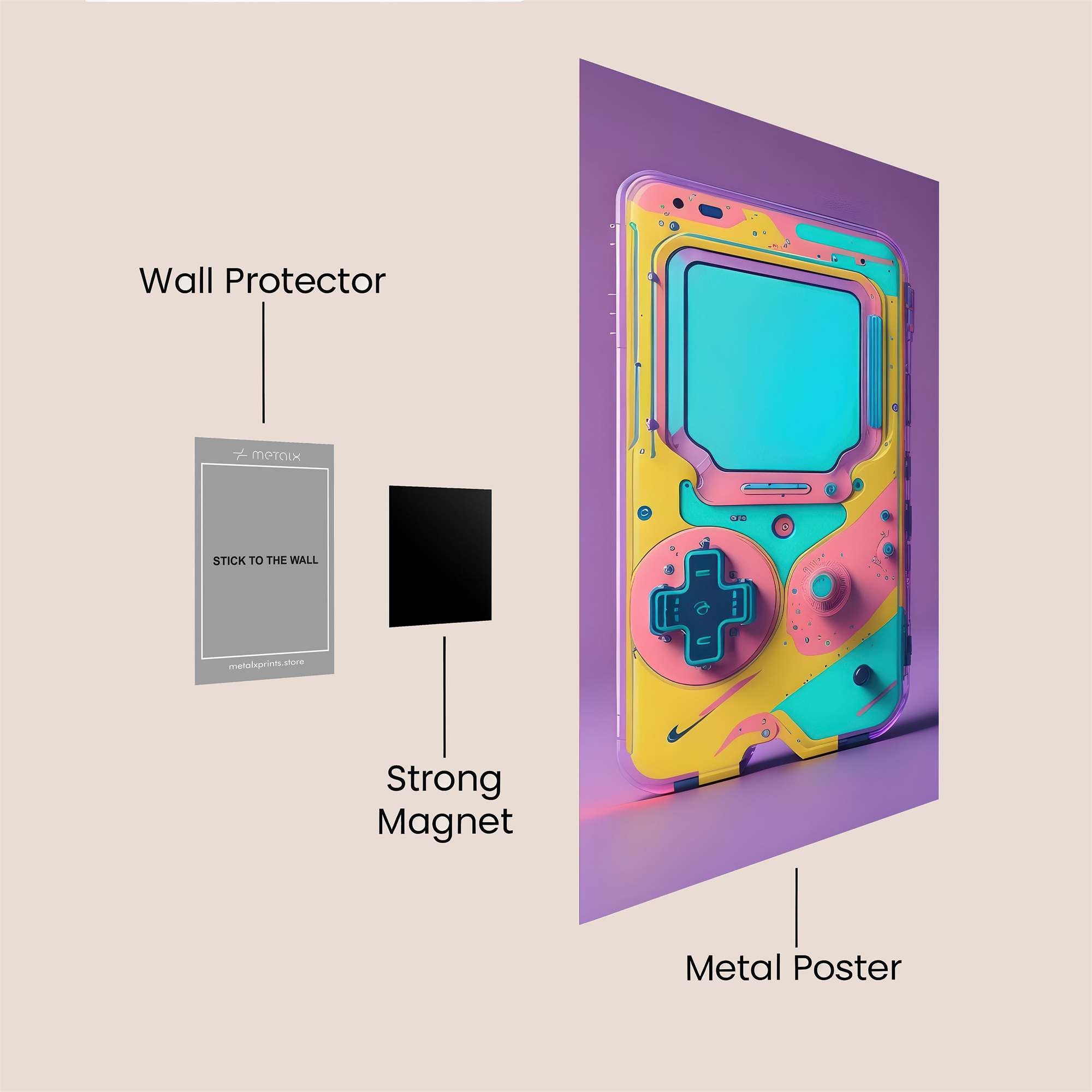 Gameboy Retro Safe Wall Magnetic / M