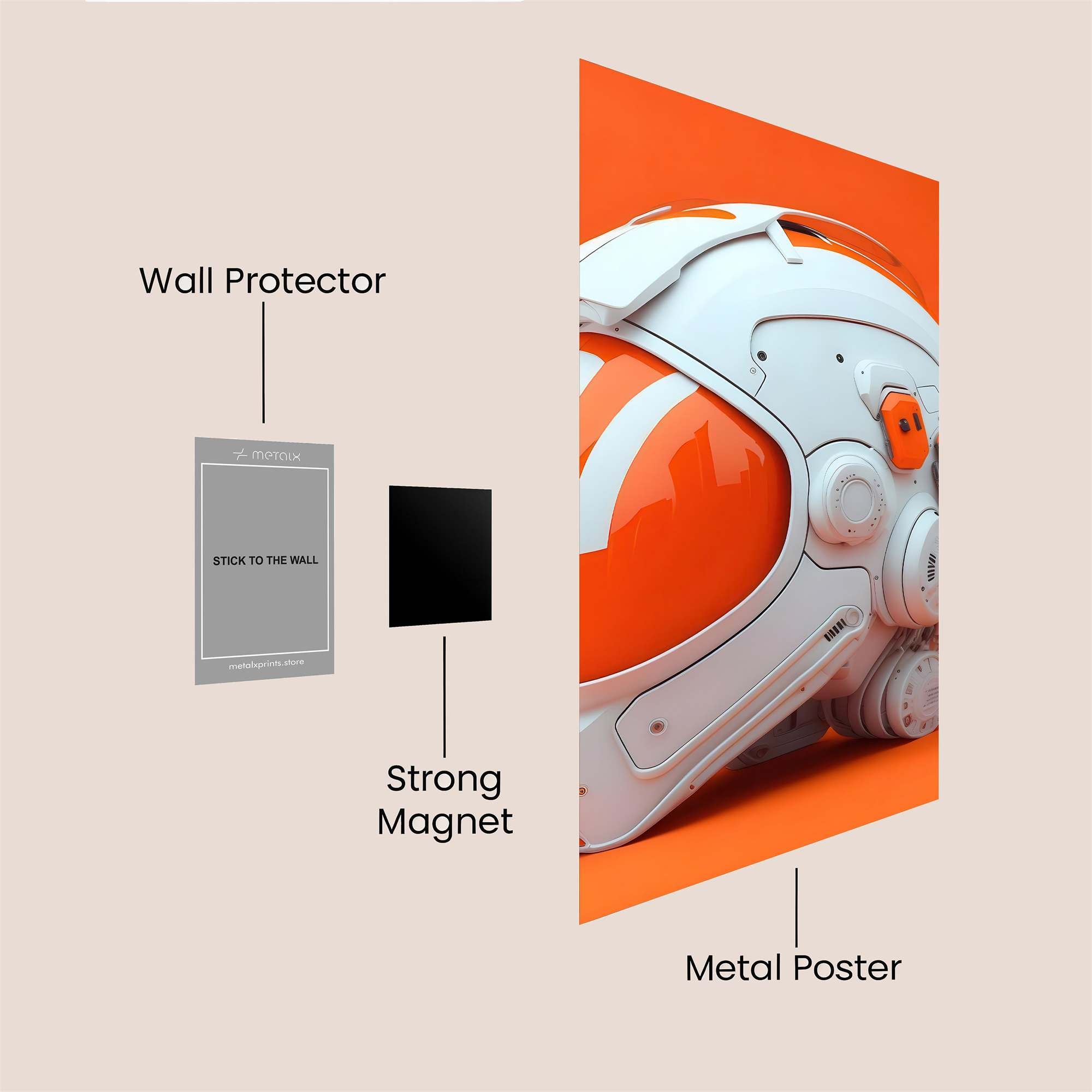 Helmet Futuristic Safe Wall Magnetic / M