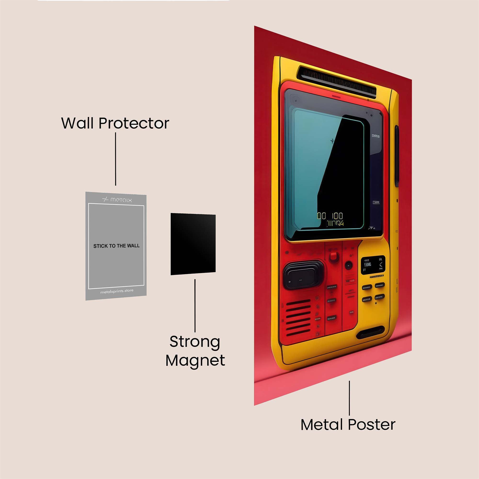 Gameboy Retro Safe Wall Magnetic / M