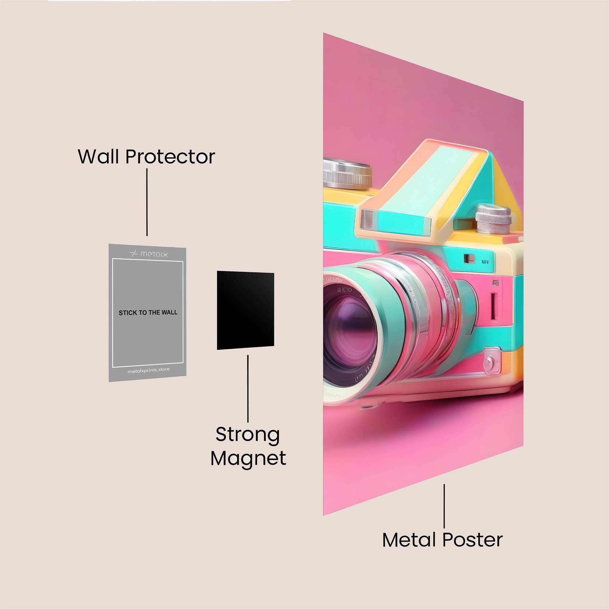 Pastel Camera Safe Wall Magnetic / M