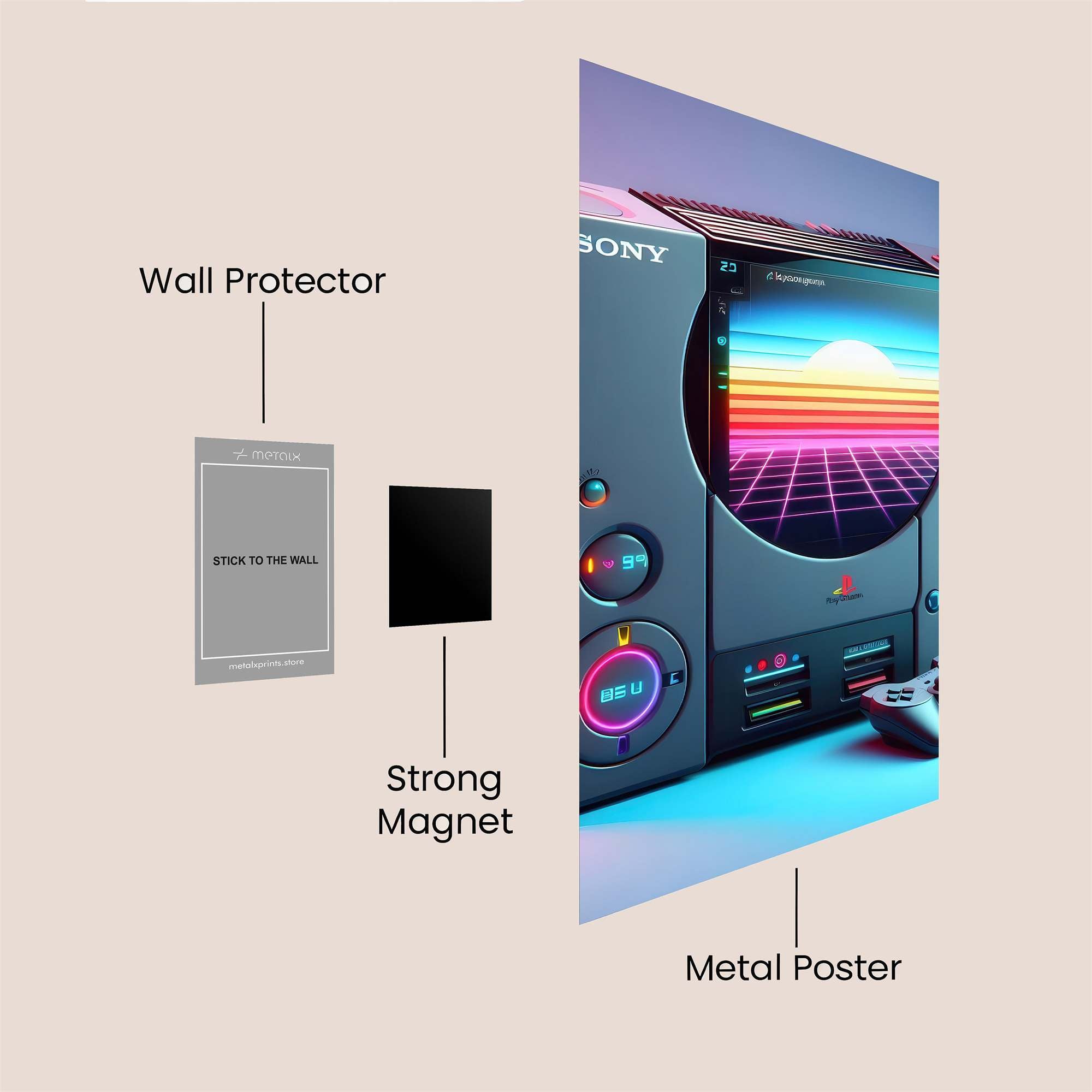 RetroVibes Safe Wall Magnetic / M