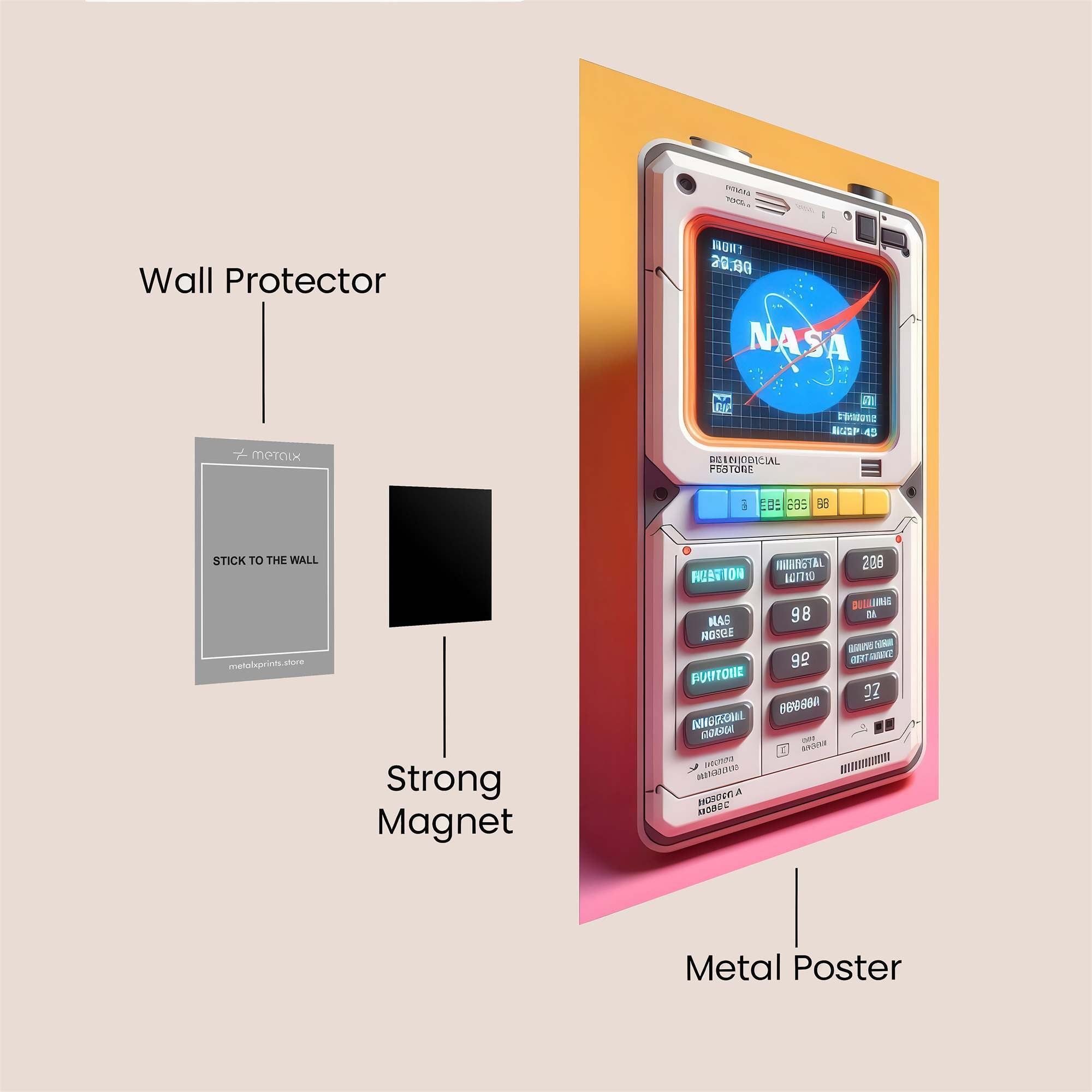 NASA Retro Safe Wall Magnetic / M