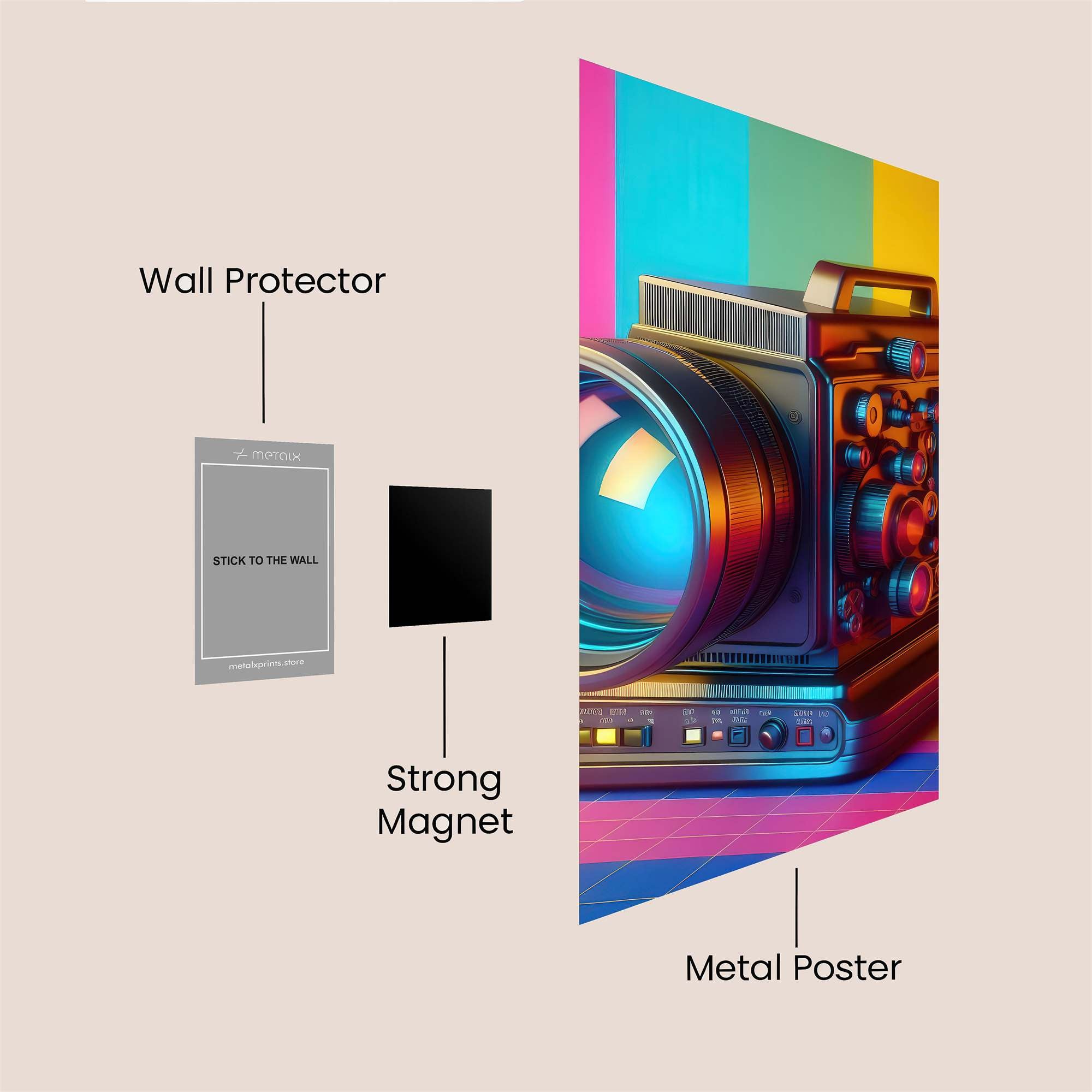 Camera Kaleidoscope Safe Wall Magnetic / M