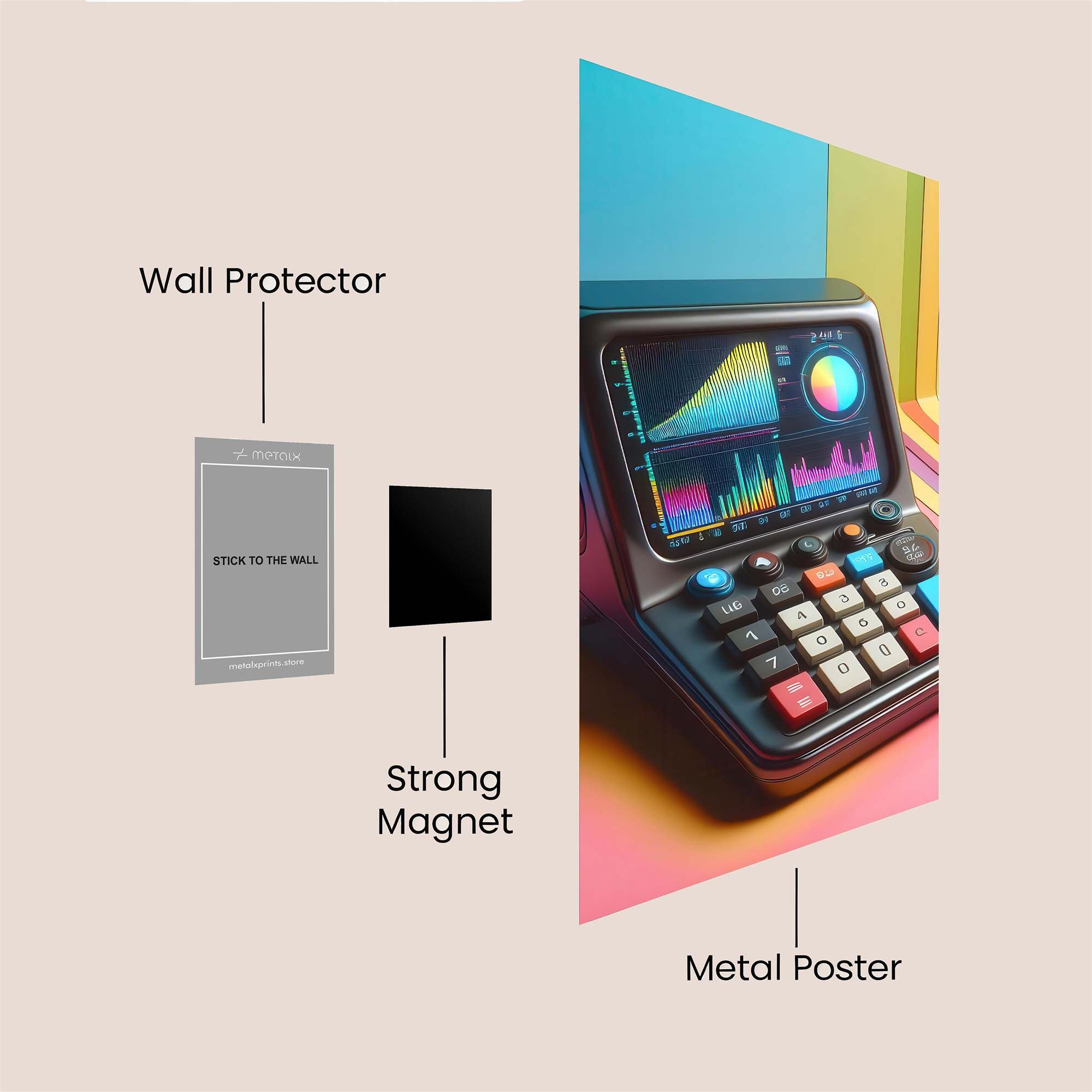 Retro Vibrant Safe Wall Magnetic / M