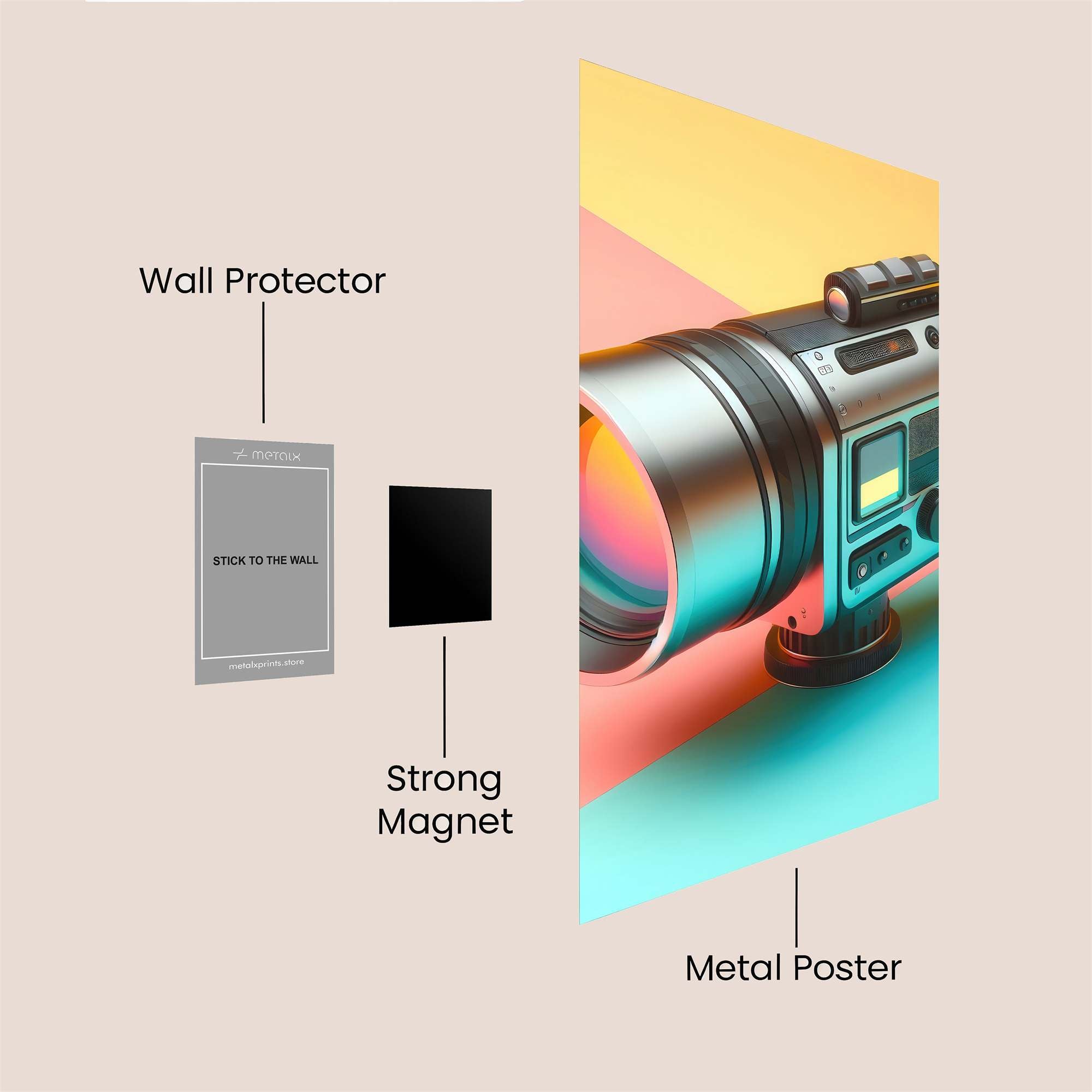 Camera Vibrant Safe Wall Magnetic / M