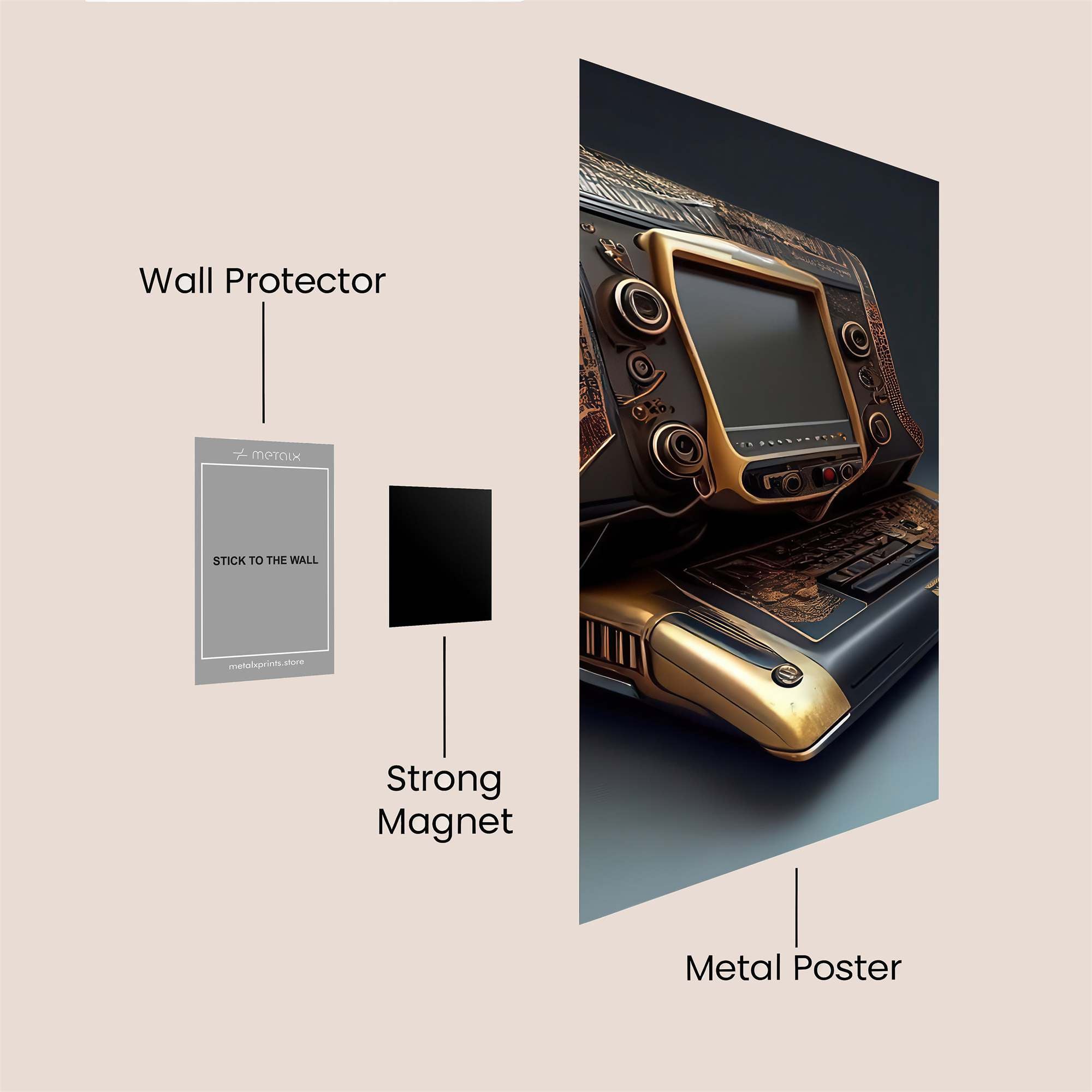 Steampunk Enigma Safe Wall Magnetic / M