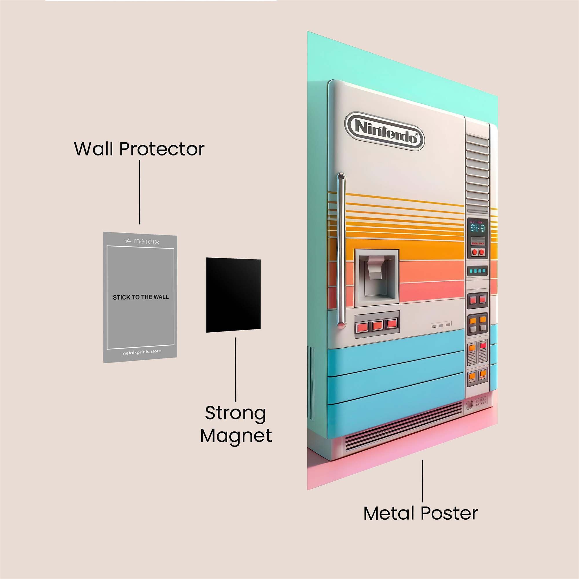 Nintendo Nostalgic Safe Wall Magnetic / M