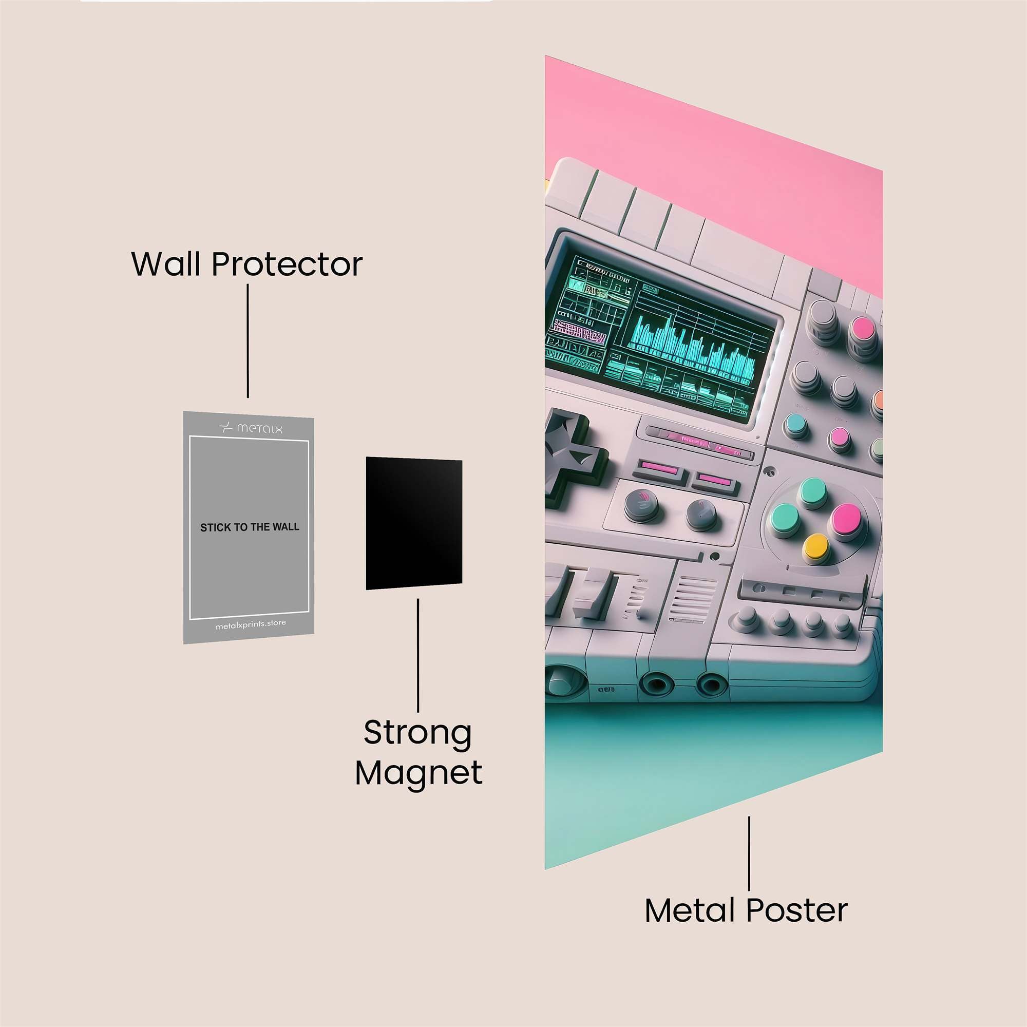 Gameboy Groovy Safe Wall Magnetic / M