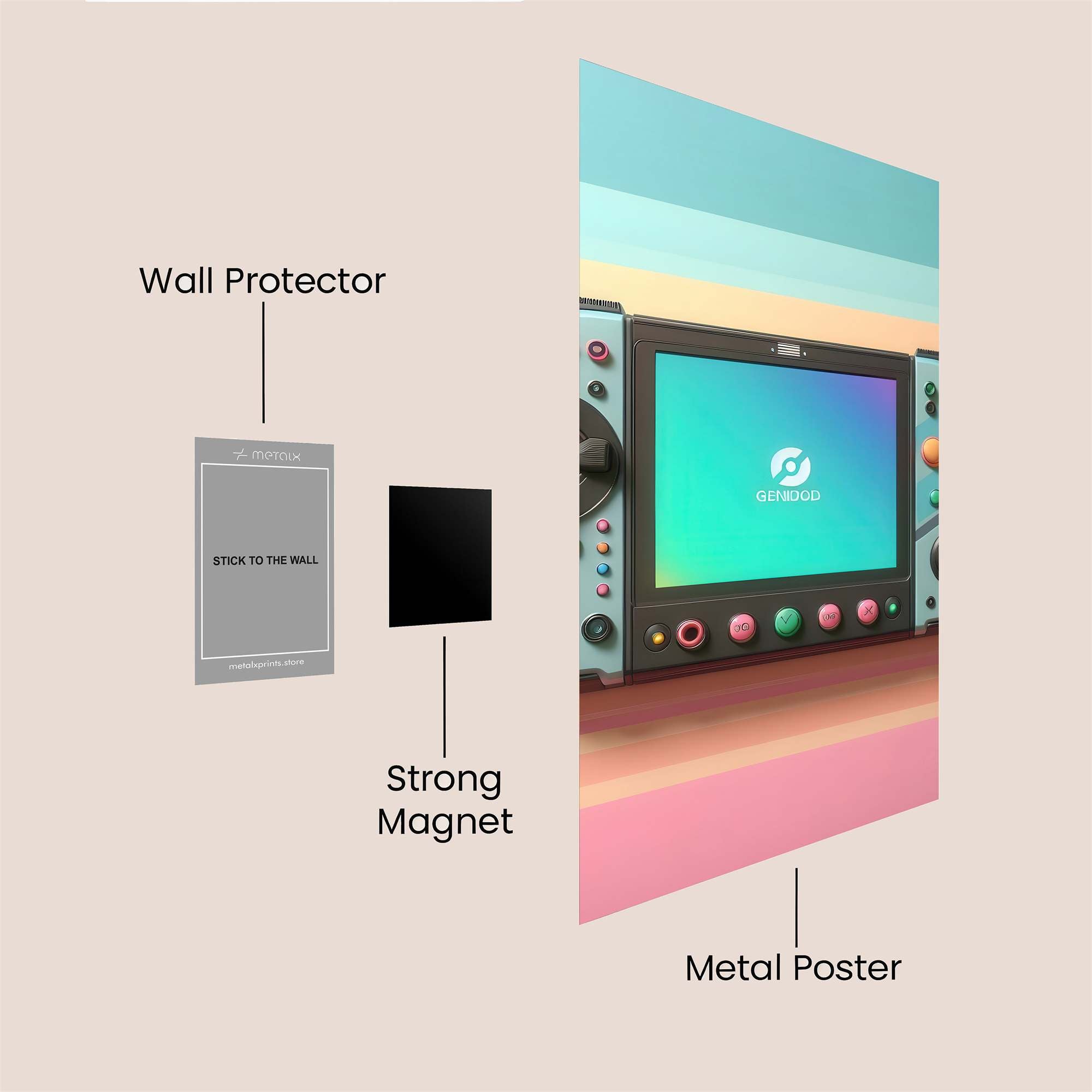 RetroVibes Safe Wall Magnetic / M