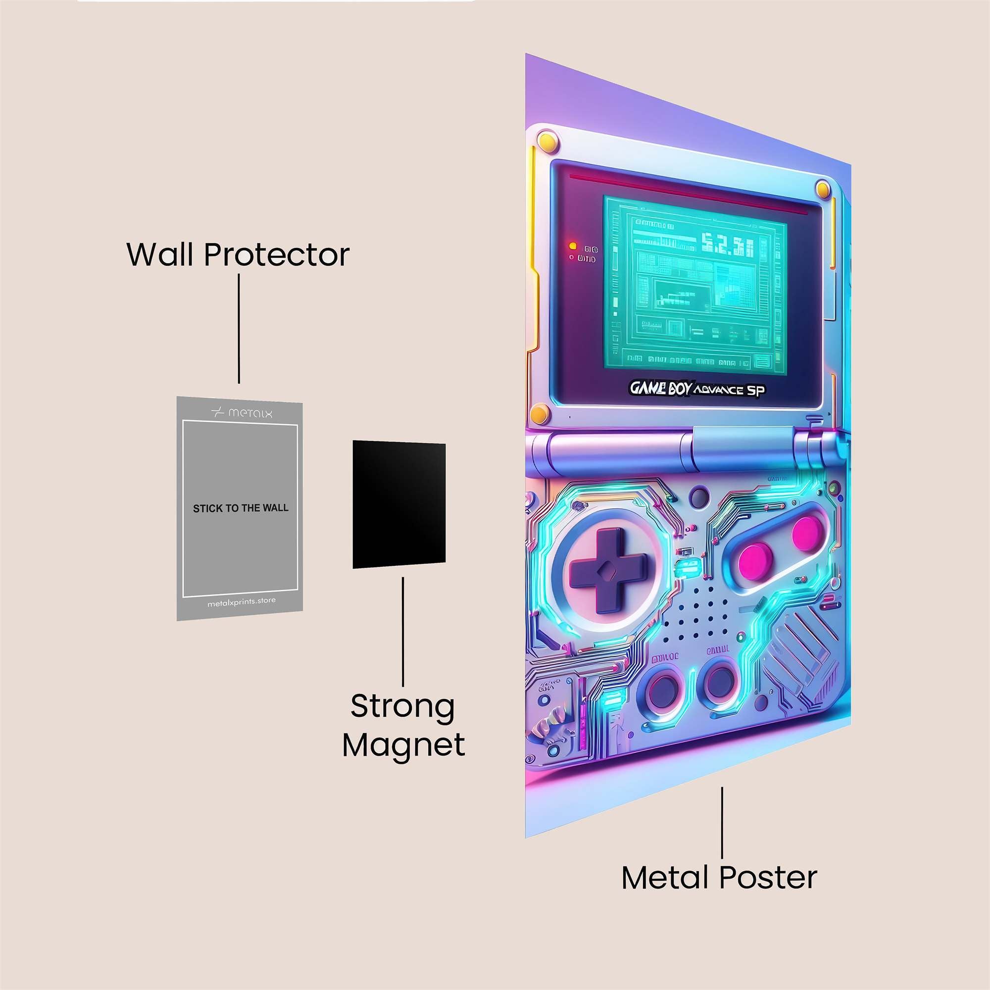 Gameboy Futuristic Safe Wall Magnetic / M