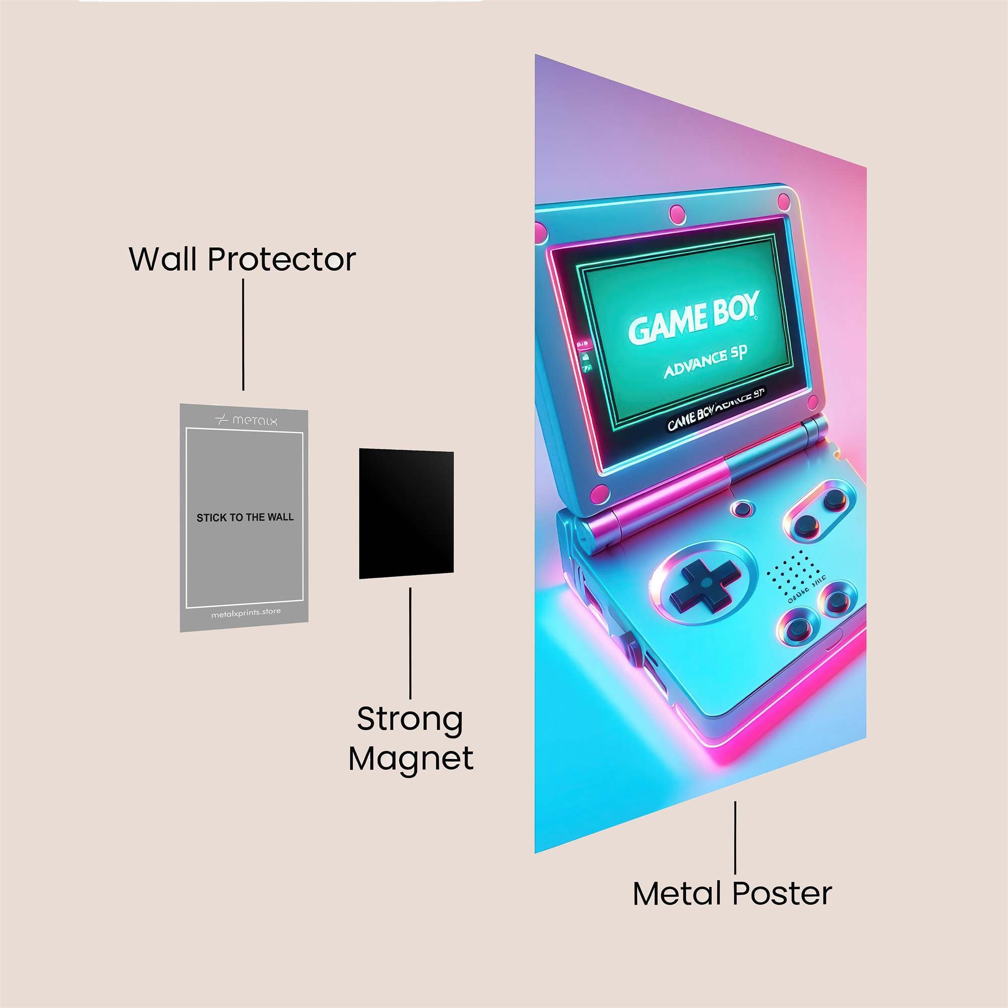 Gameboy Glow Safe Wall Magnetic / M