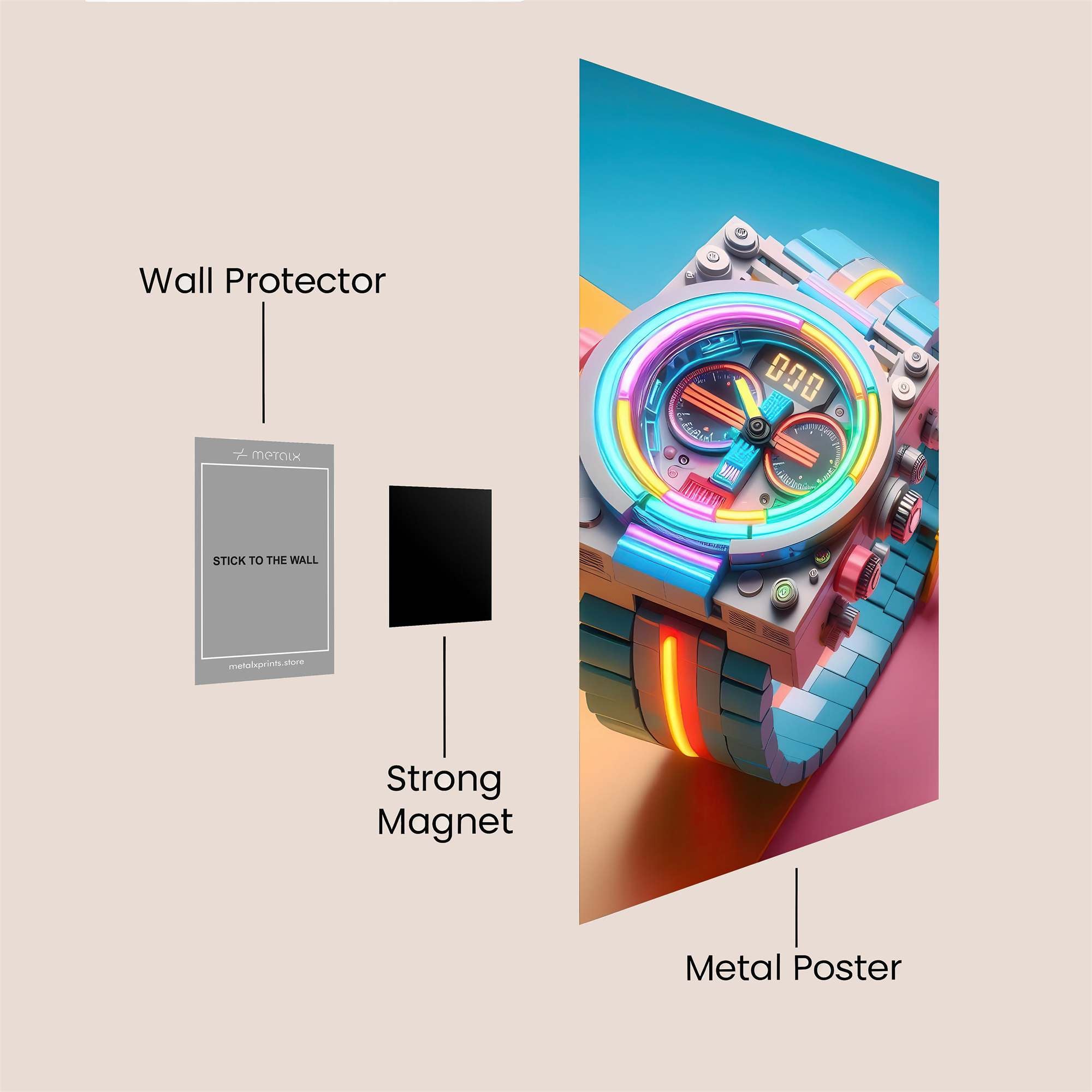 Neon Pulse Safe Wall Magnetic / M
