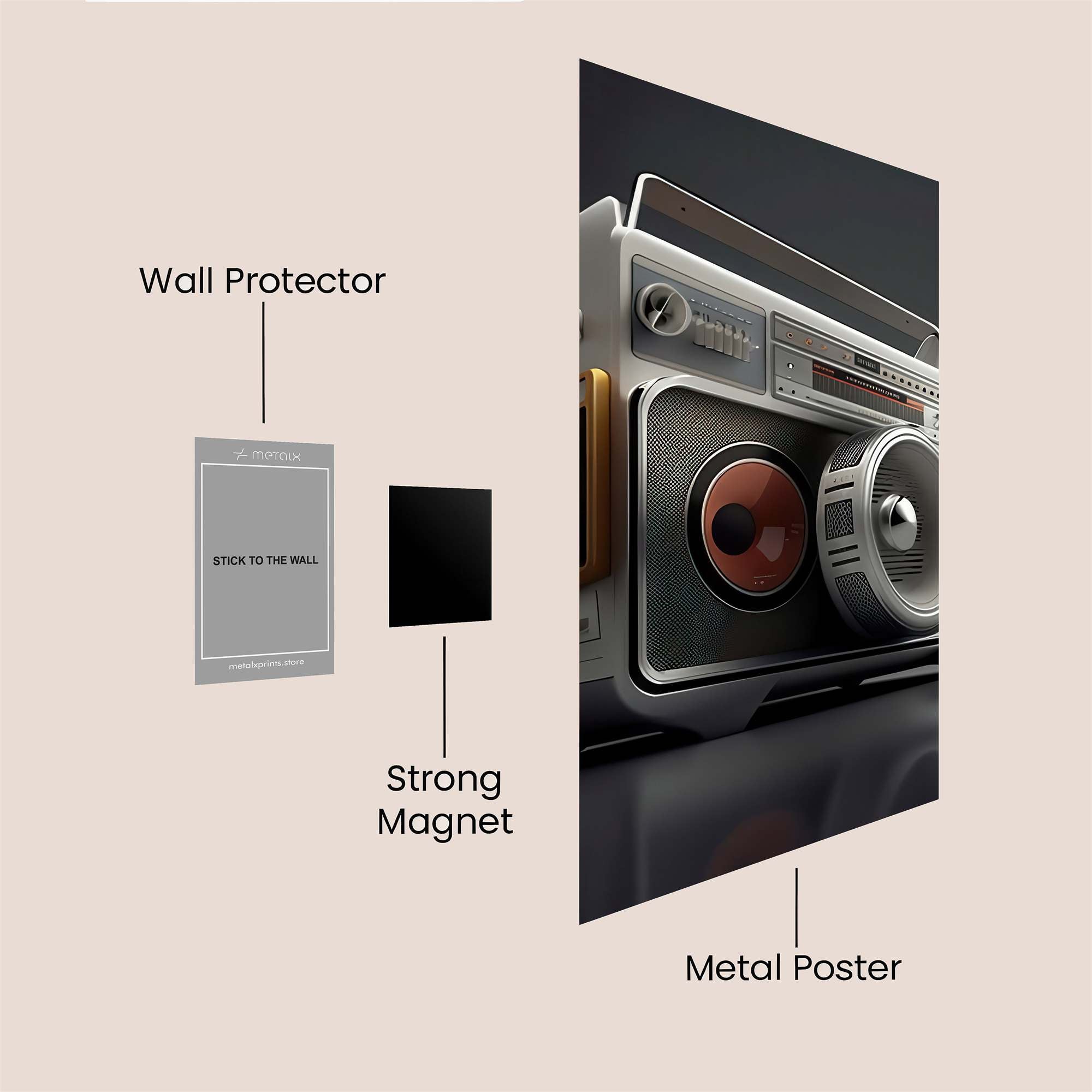 Boombox Bliss Safe Wall Magnetic / M