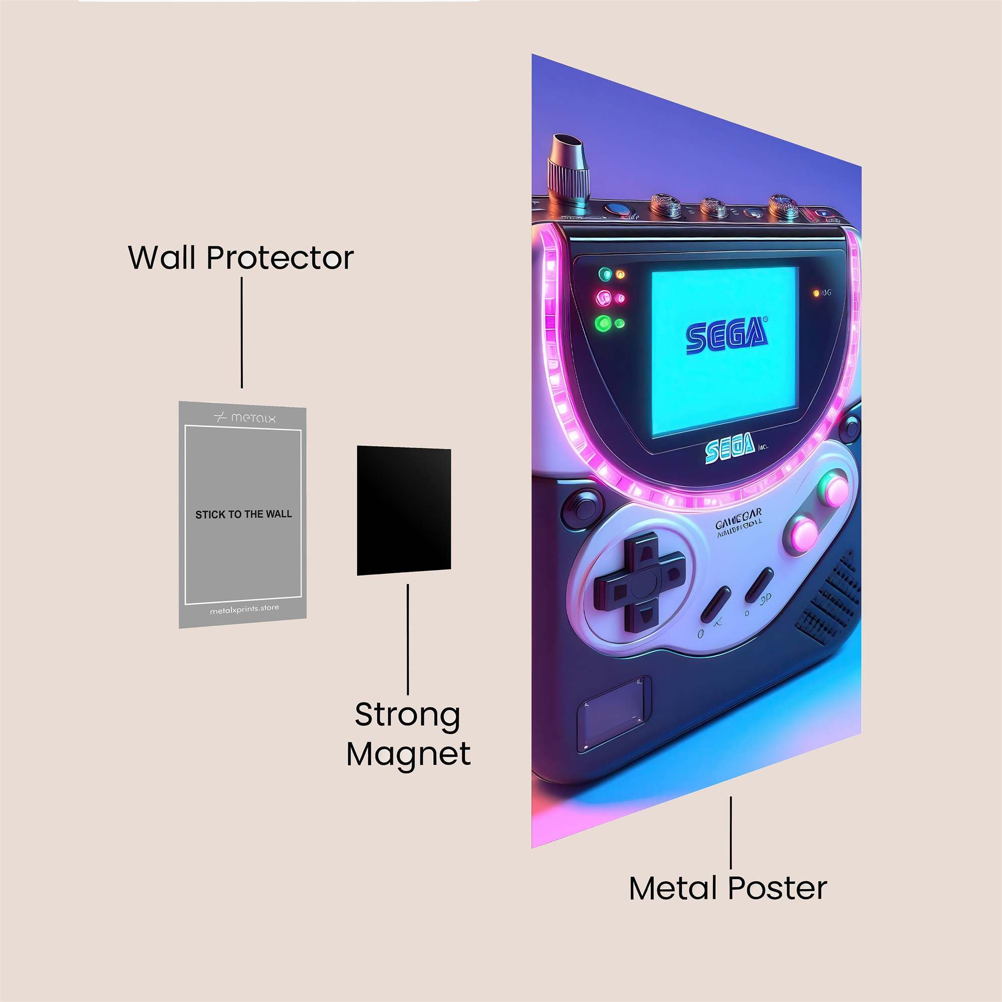 Sega Synthwave Safe Wall Magnetic / M