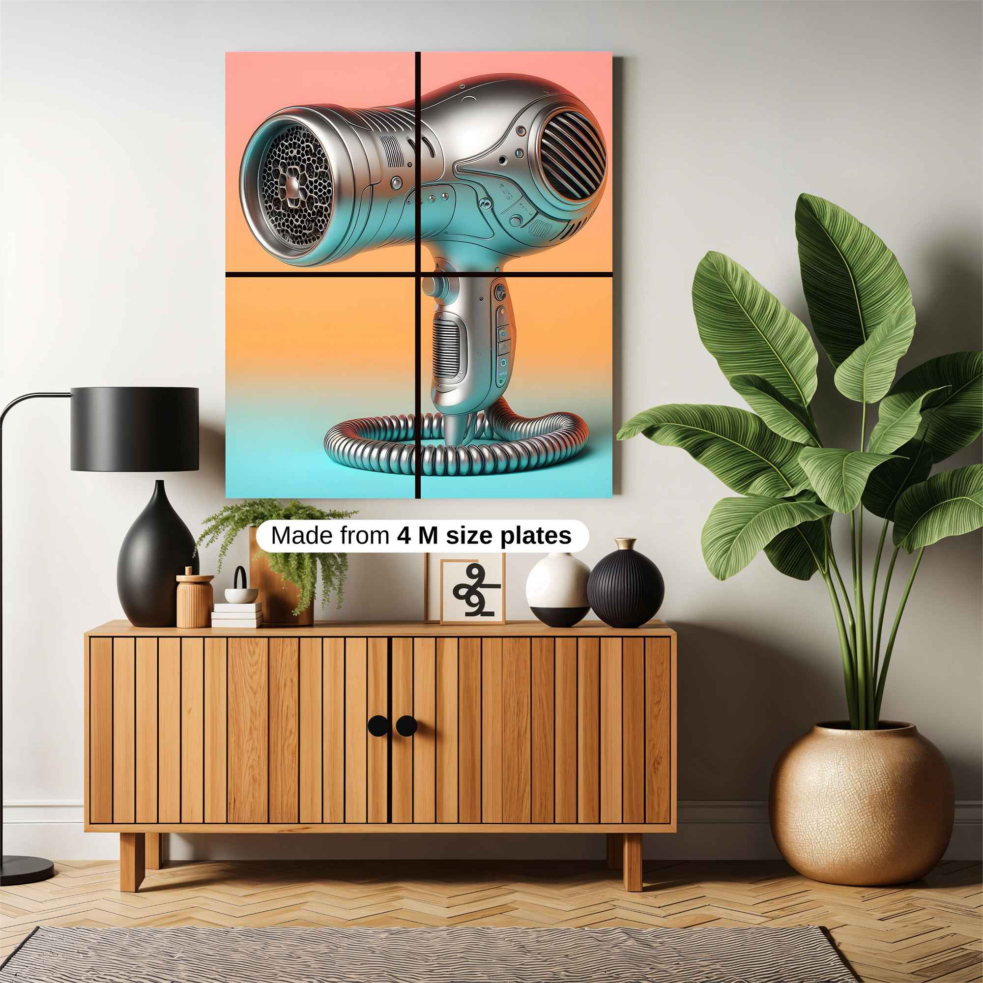 Futuristic Blowdryer Safe Wall Magnetic / M