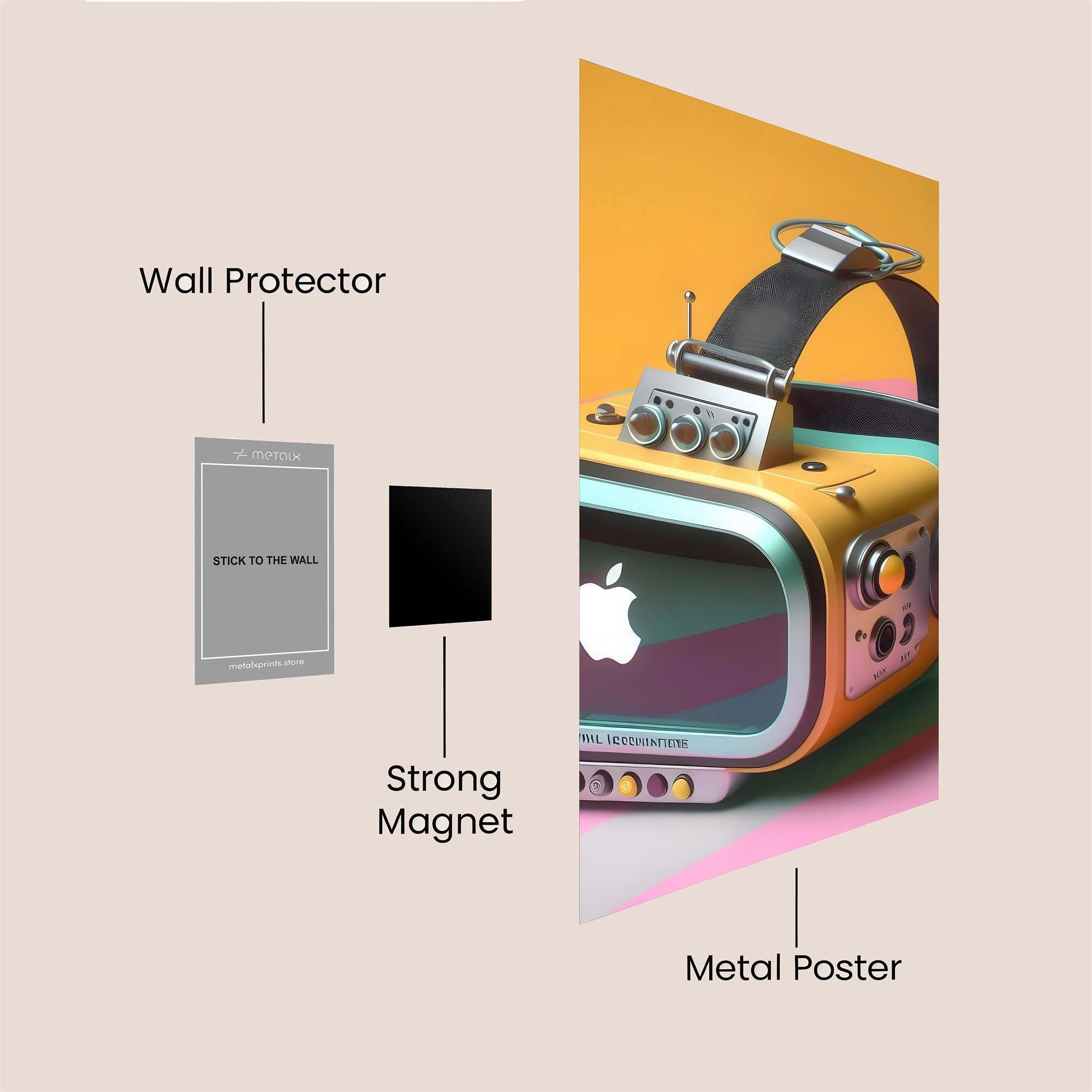 Apple Whimsy Safe Wall Magnetic / M