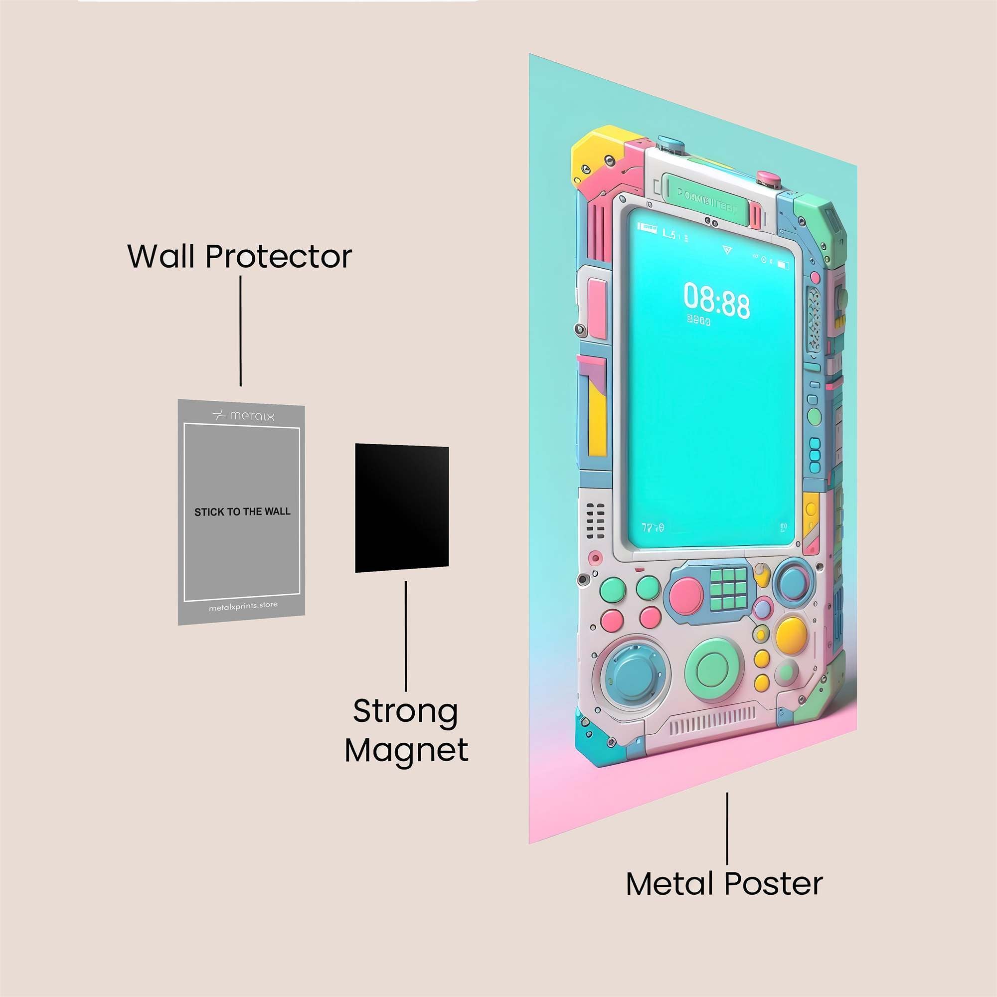 Retro Whimsy Safe Wall Magnetic / M