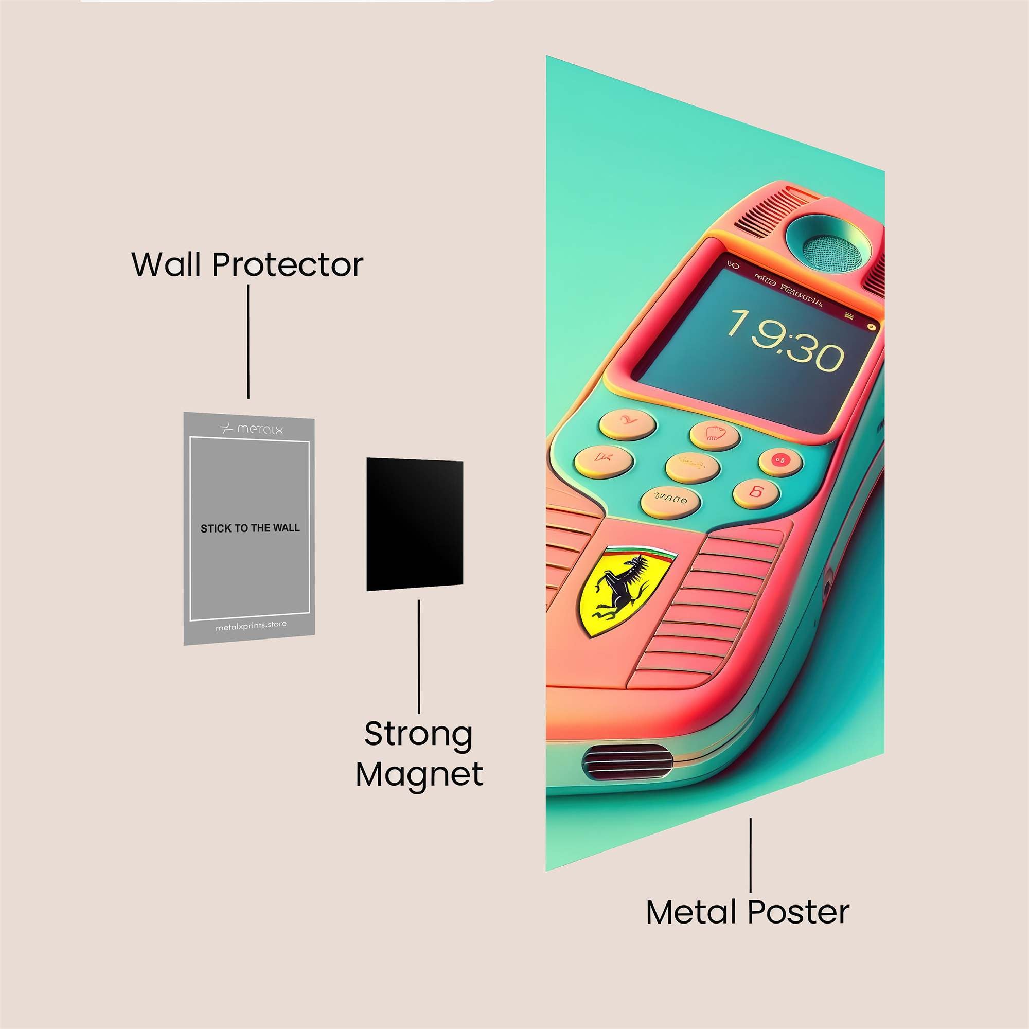 Ferrari Retro Safe Wall Magnetic / M