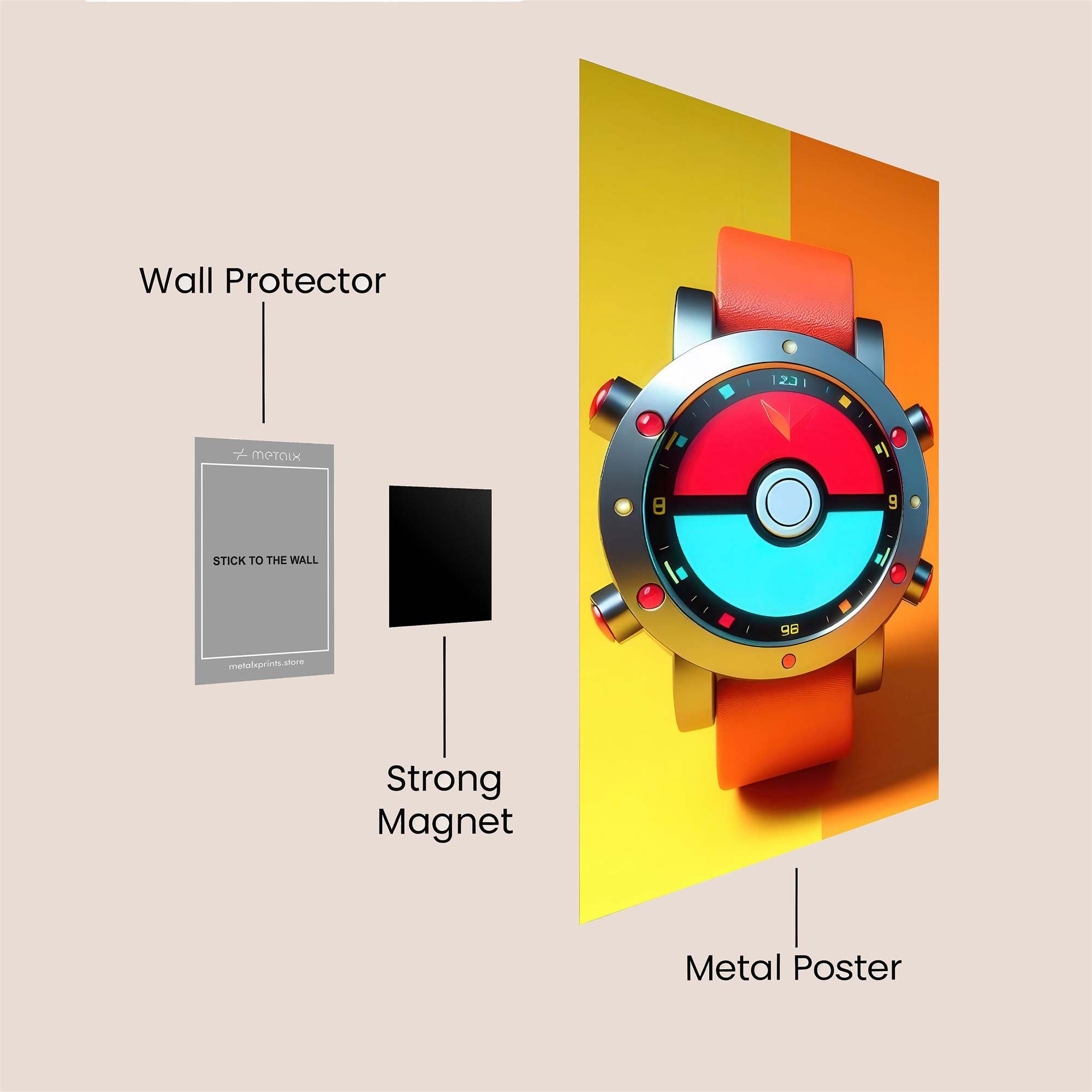 PokeWatch Vibrant Safe Wall Magnetic / M