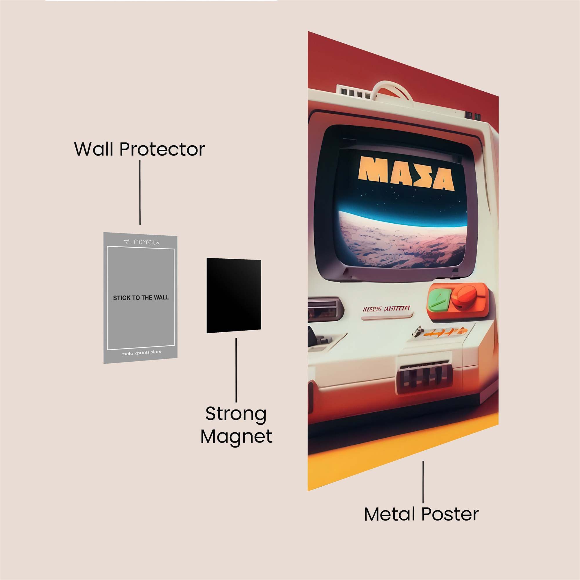 Masa Retro Safe Wall Magnetic / M