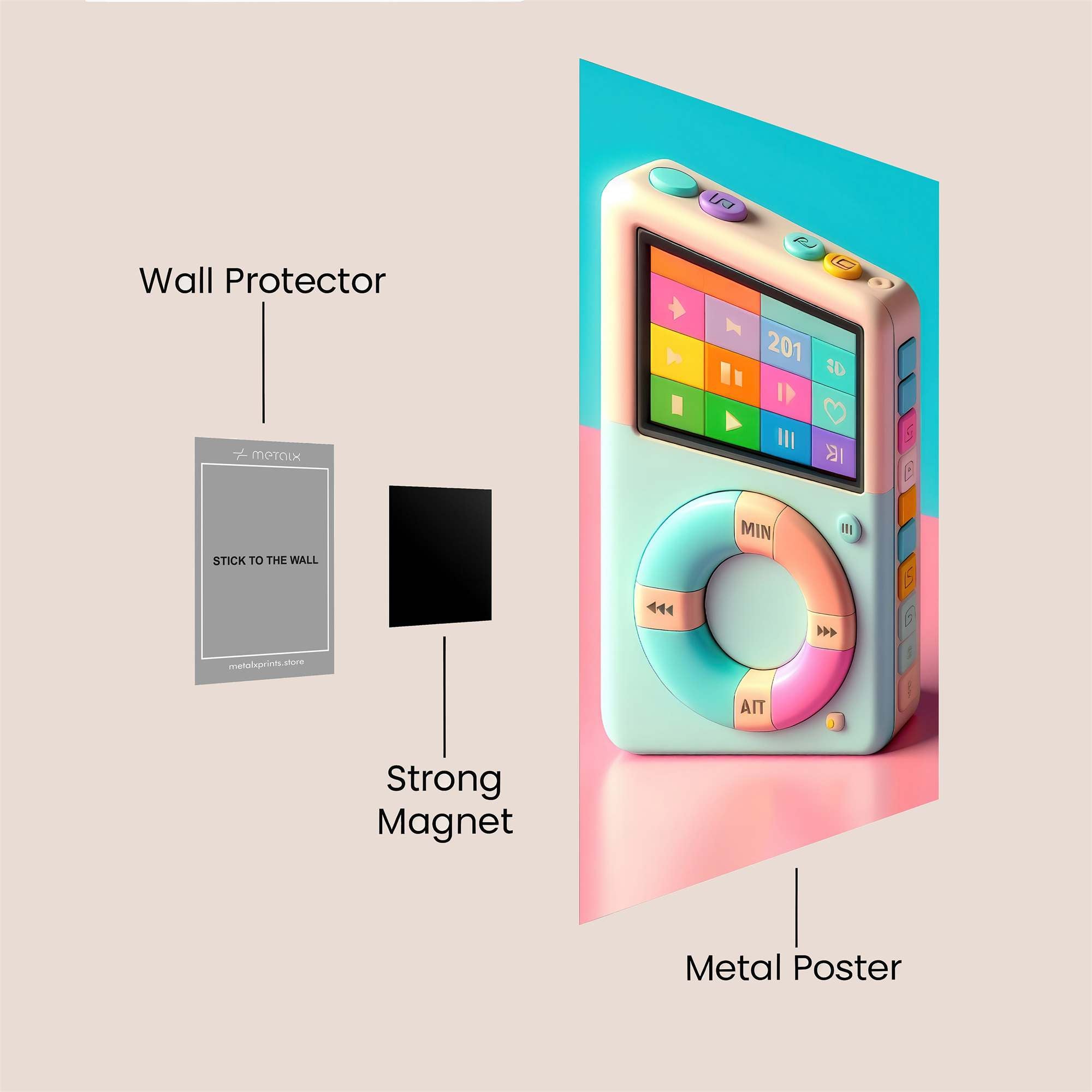 Retro Whimsy Safe Wall Magnetic / M