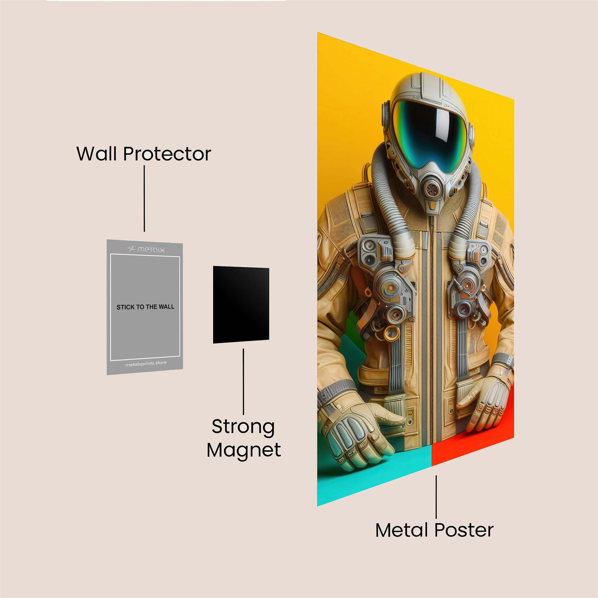 Astronaut Vibrant Safe Wall Magnetic / M