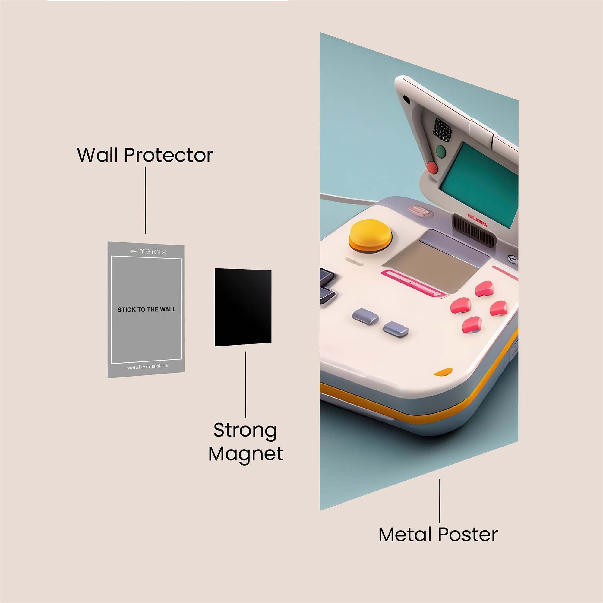 Gameboy Nostalgic Safe Wall Magnetic / M