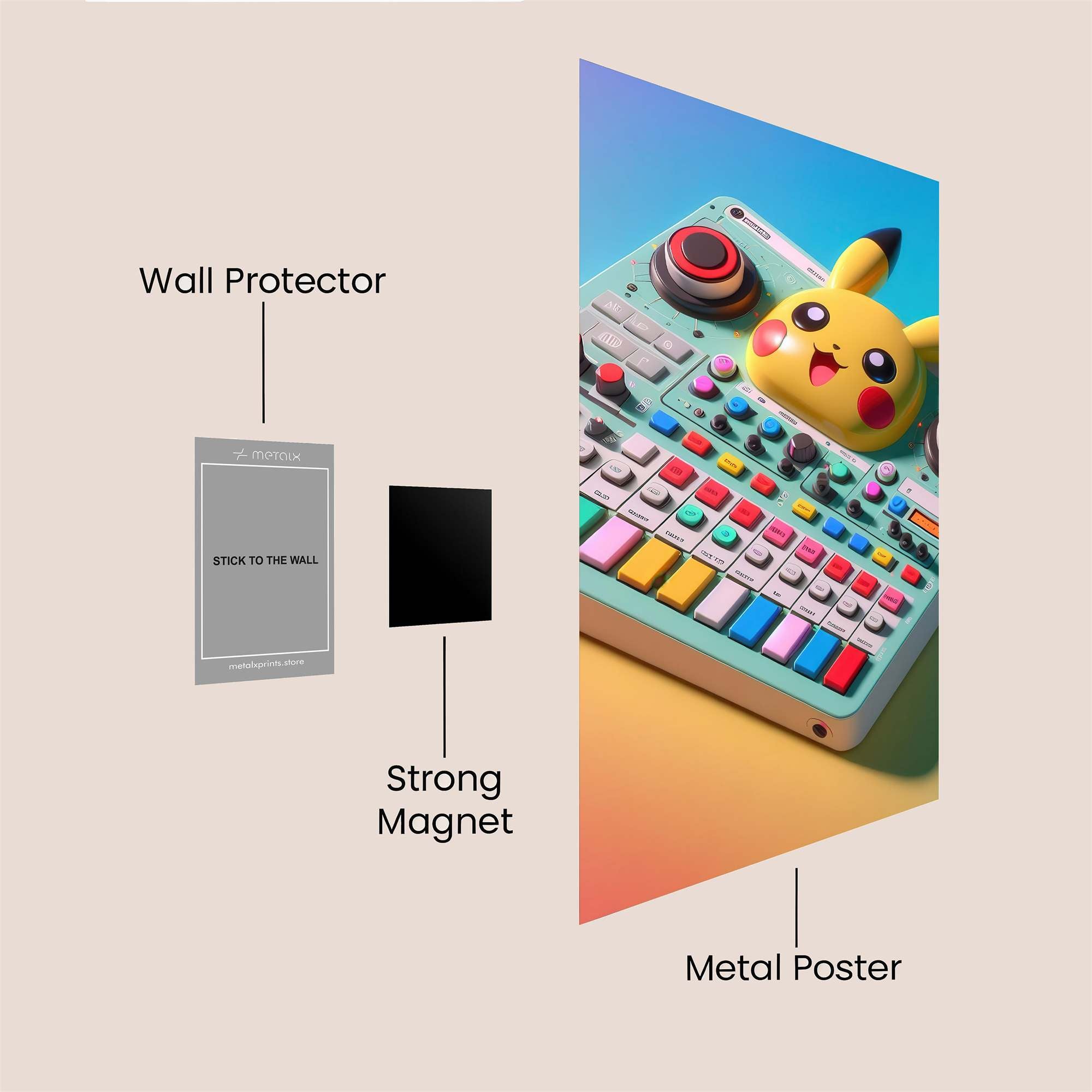 Pikachu Party Safe Wall Magnetic / M
