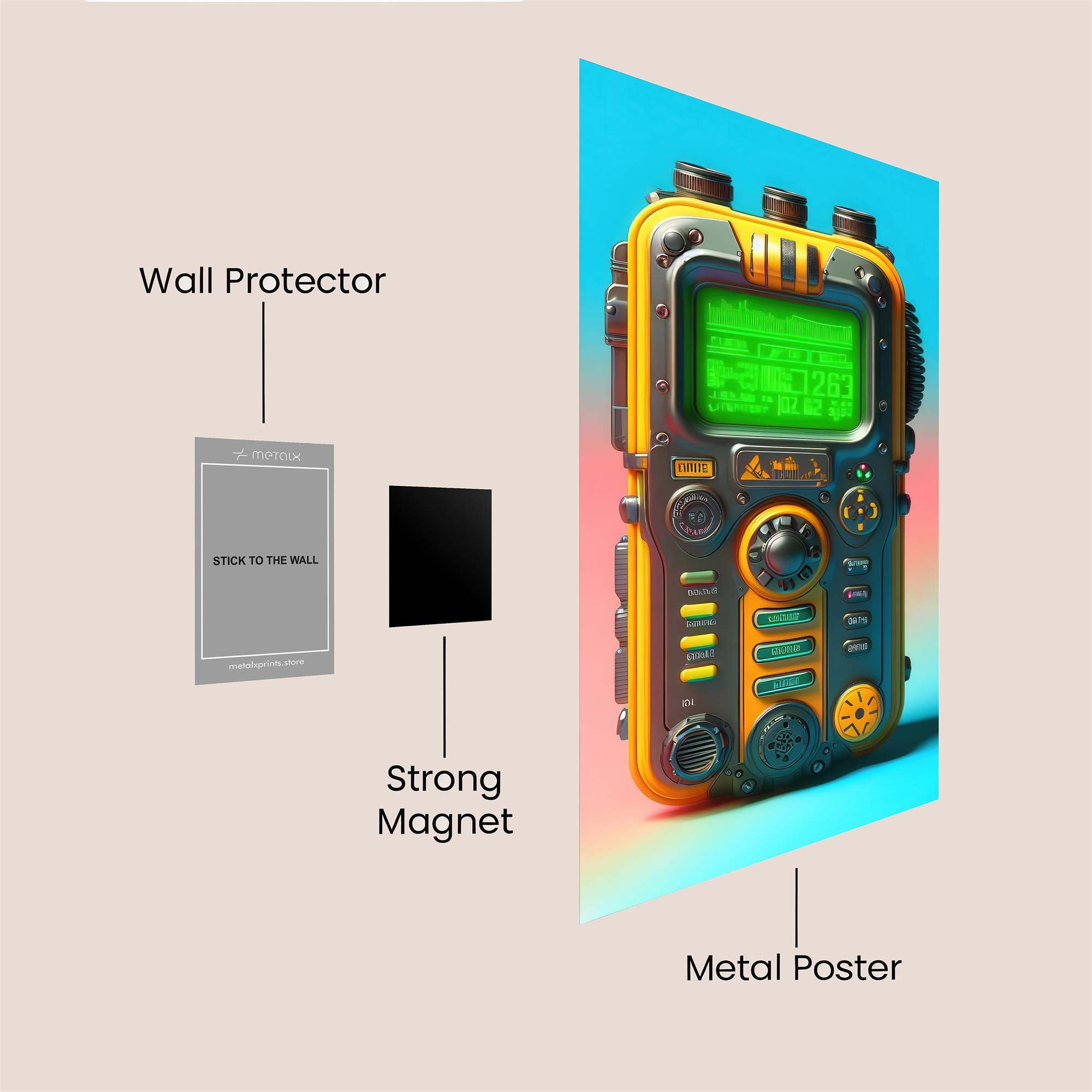 Pip-Boy Vibrant Safe Wall Magnetic / M