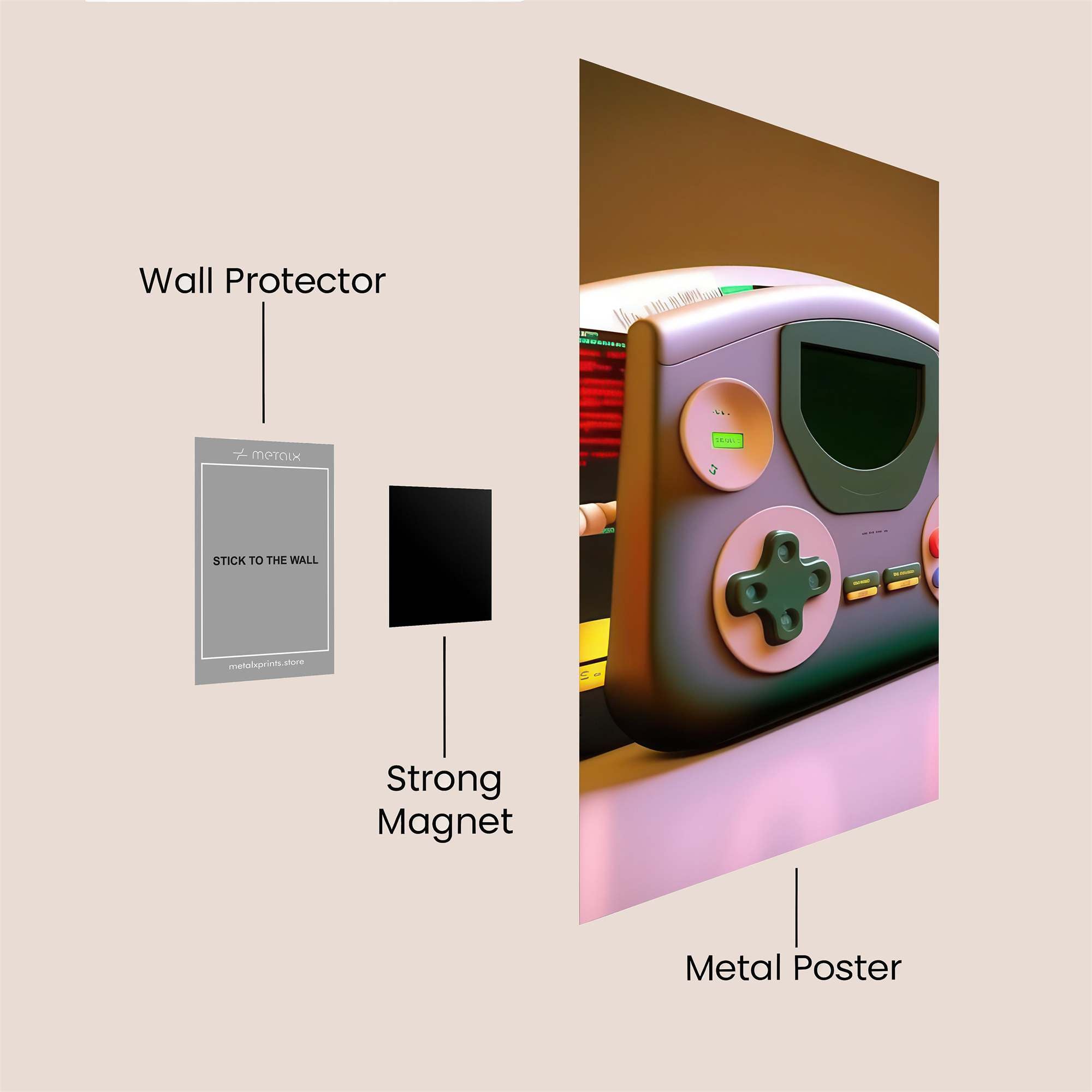 Gameboy Nostalgic Safe Wall Magnetic / M