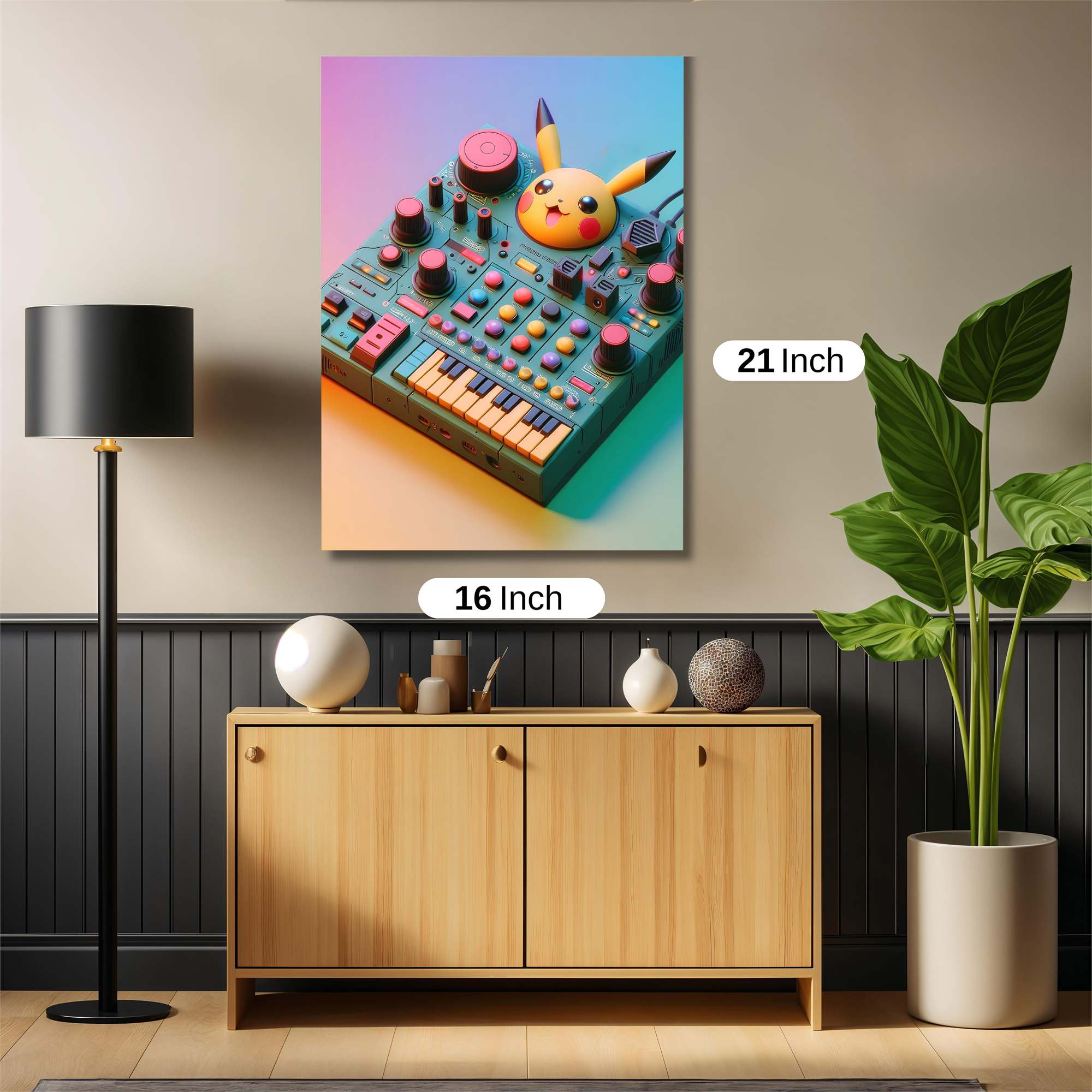 Pikachu Playful Safe Wall Magnetic / M