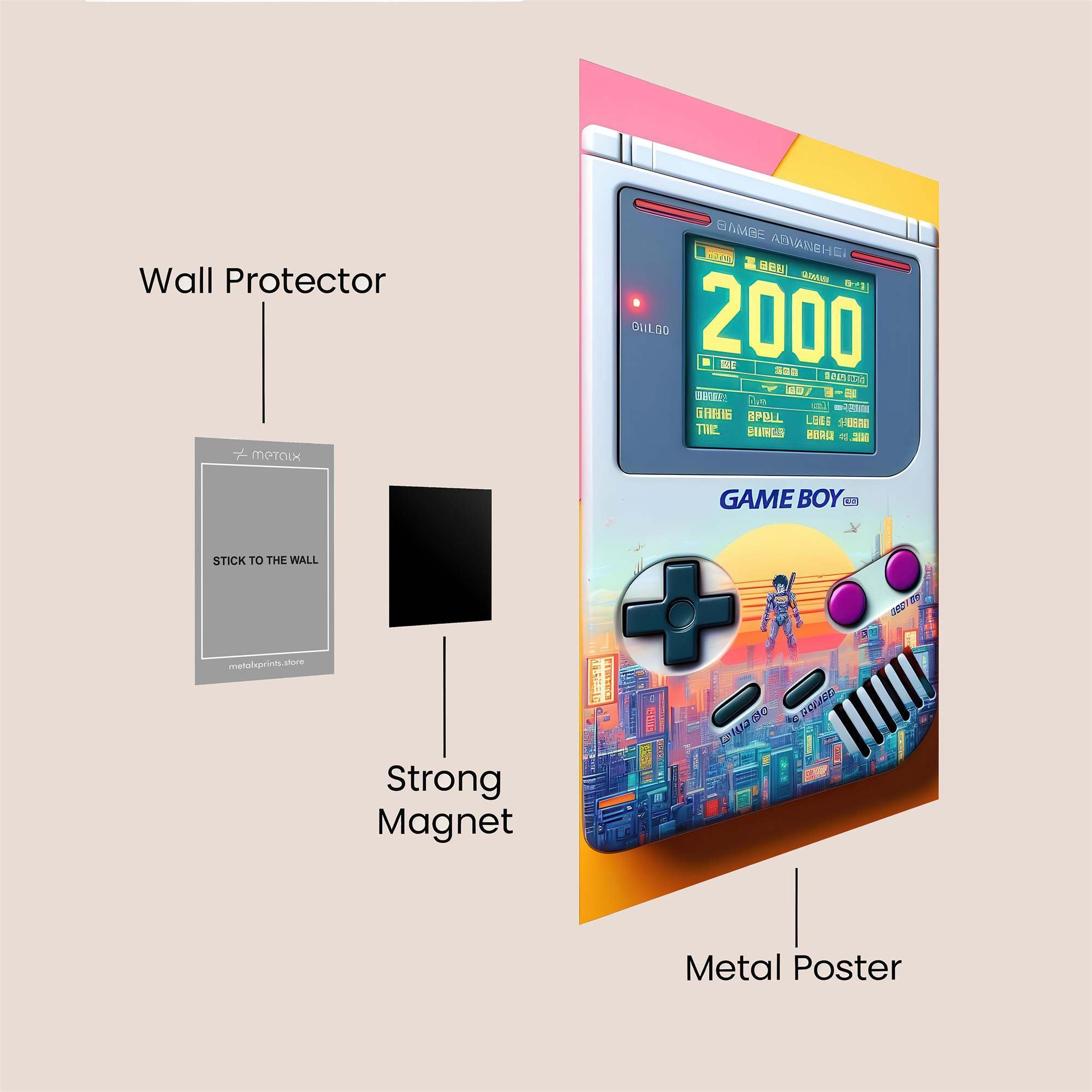 Gameboy Nostalgia Safe Wall Magnetic / M