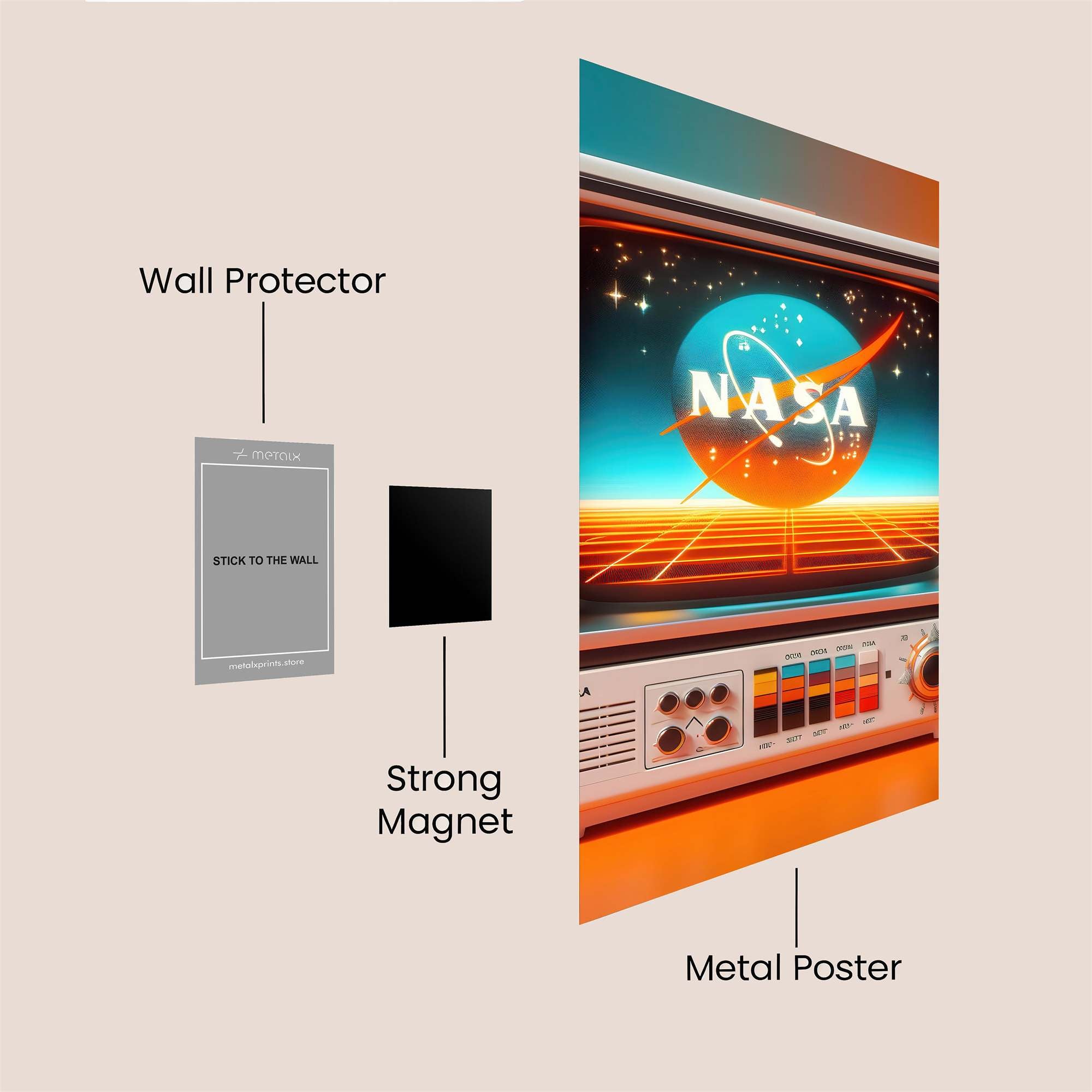 NASA Nostalgia Safe Wall Magnetic / M