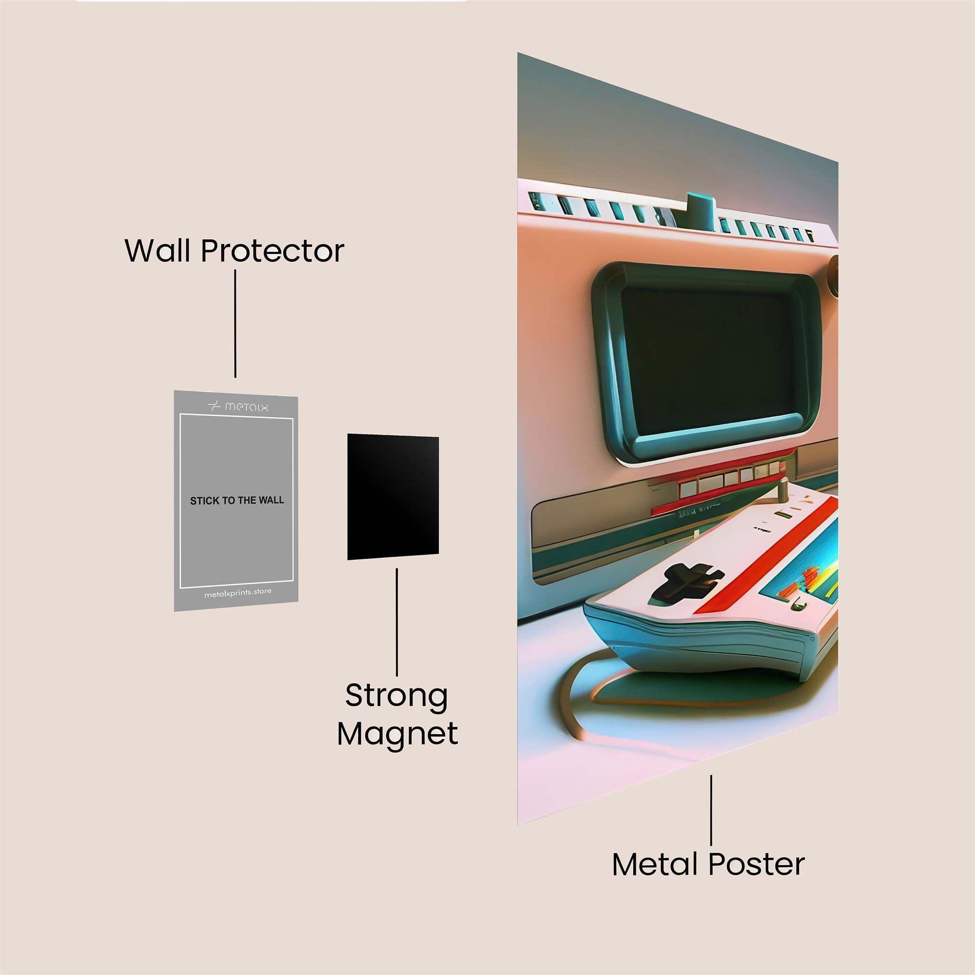 Pixelated Nostalgia Safe Wall Magnetic / M