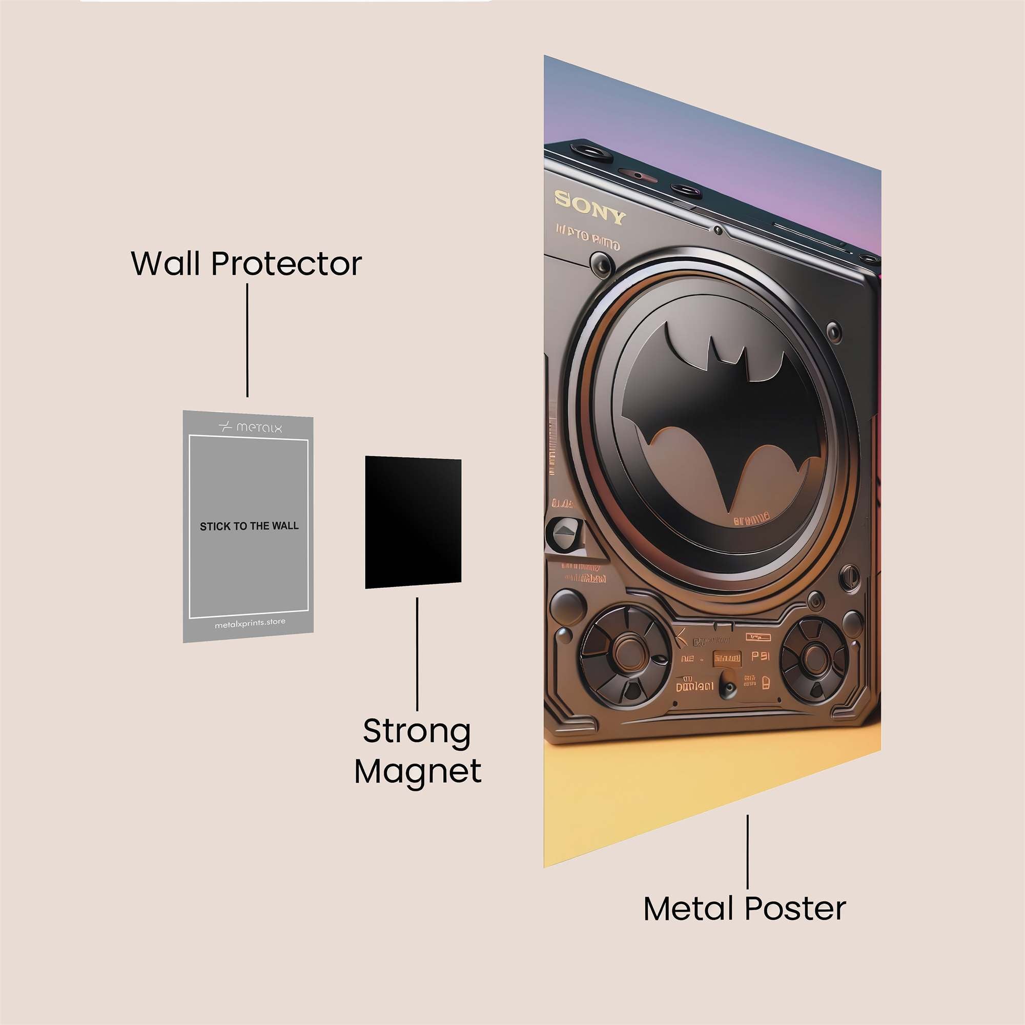 Batman Boombox Safe Wall Magnetic / M