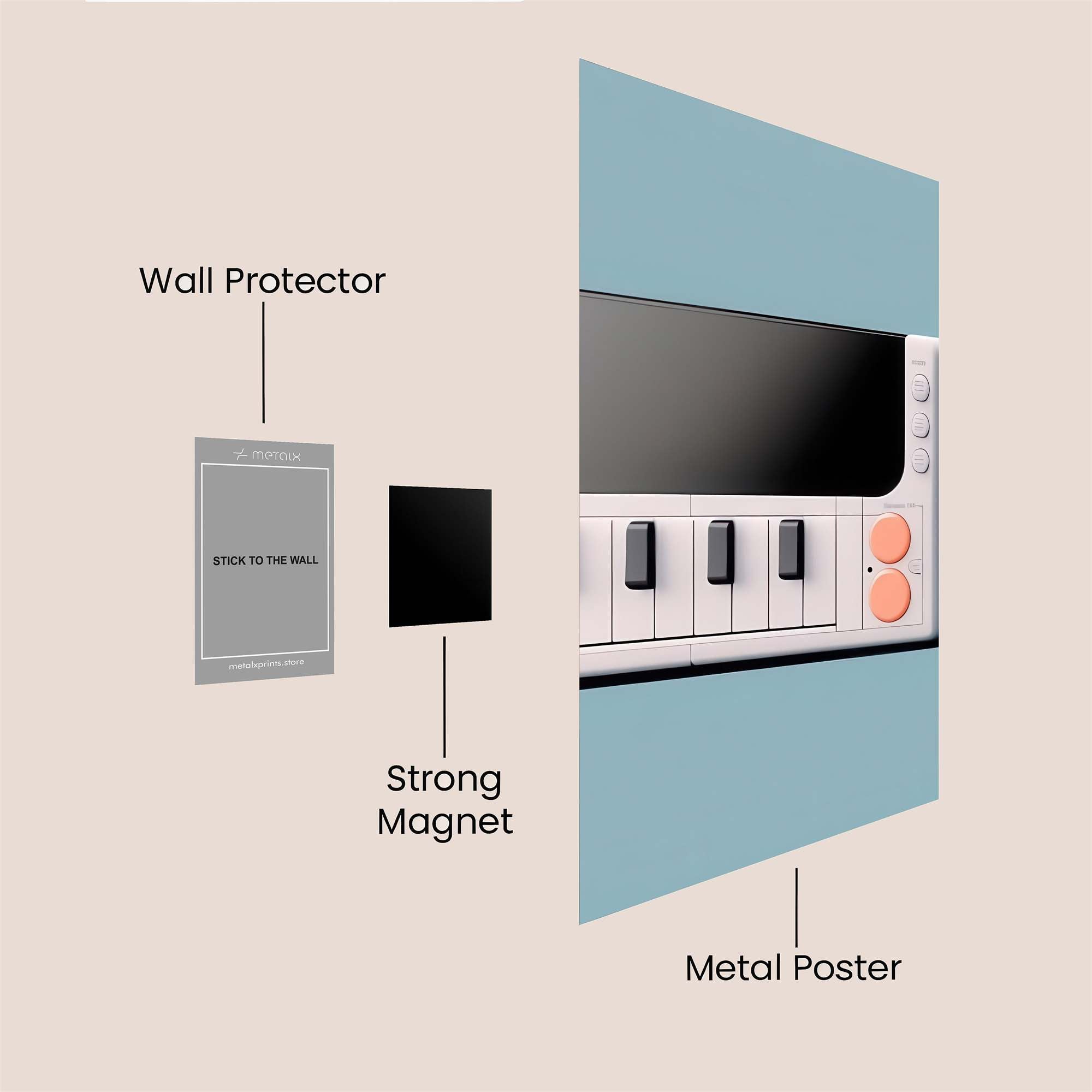Piano Playful Safe Wall Magnetic / M
