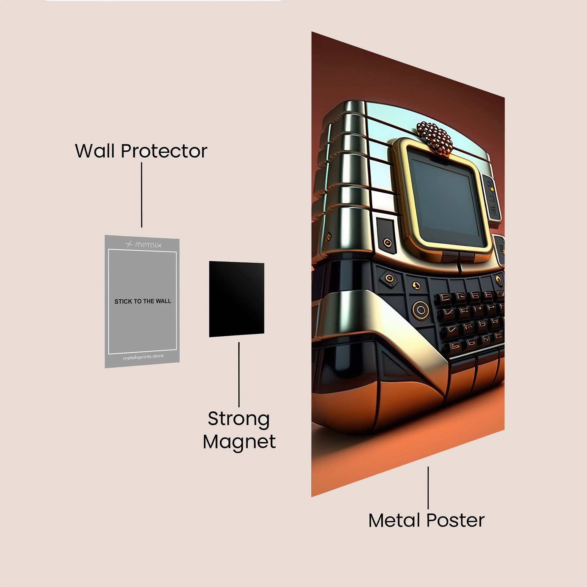 Retro Futuristic Safe Wall Magnetic / M