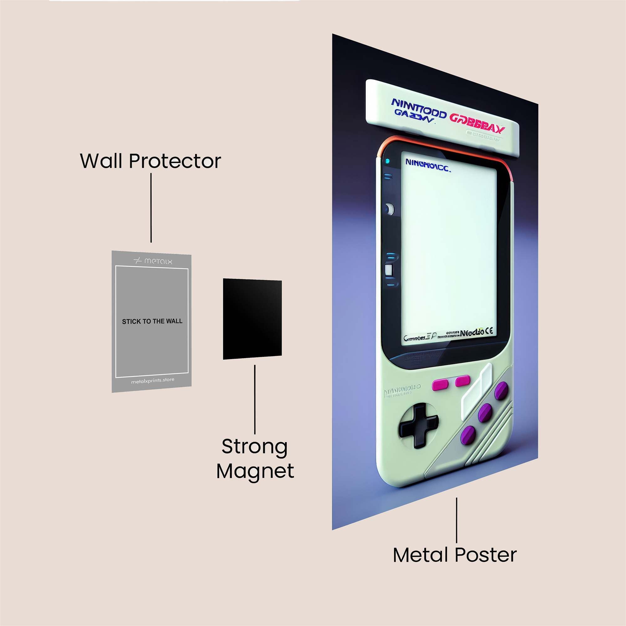 Gameboy Nostalgic Safe Wall Magnetic / M