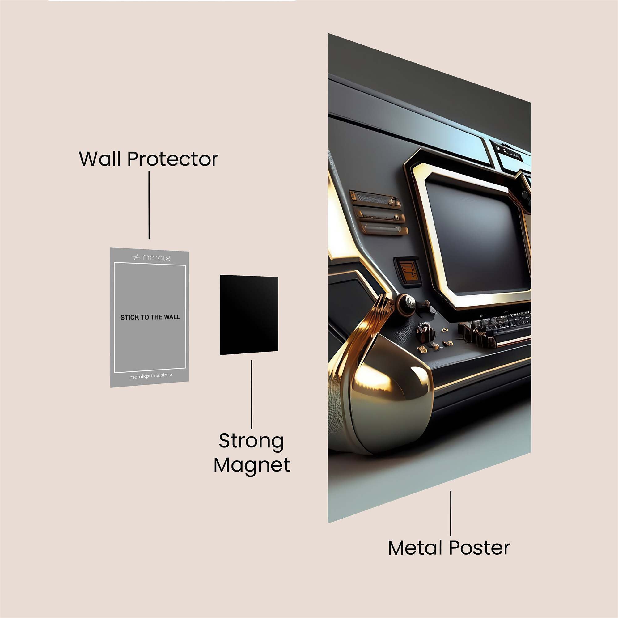 RetroFuturistic Safe Wall Magnetic / M