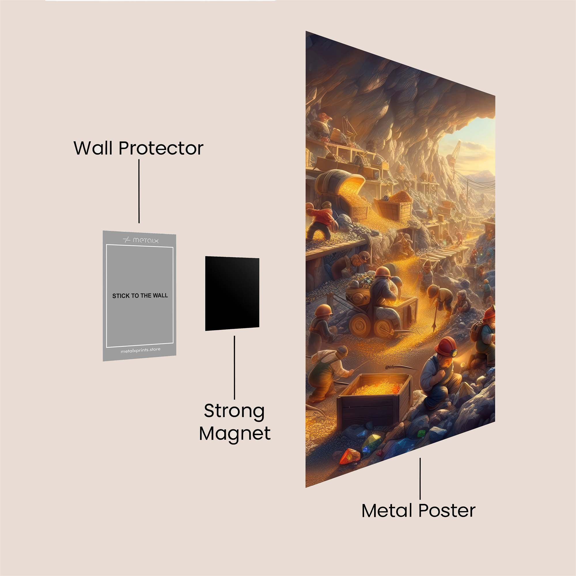 Gold Rush Safe Wall Magnetic / M