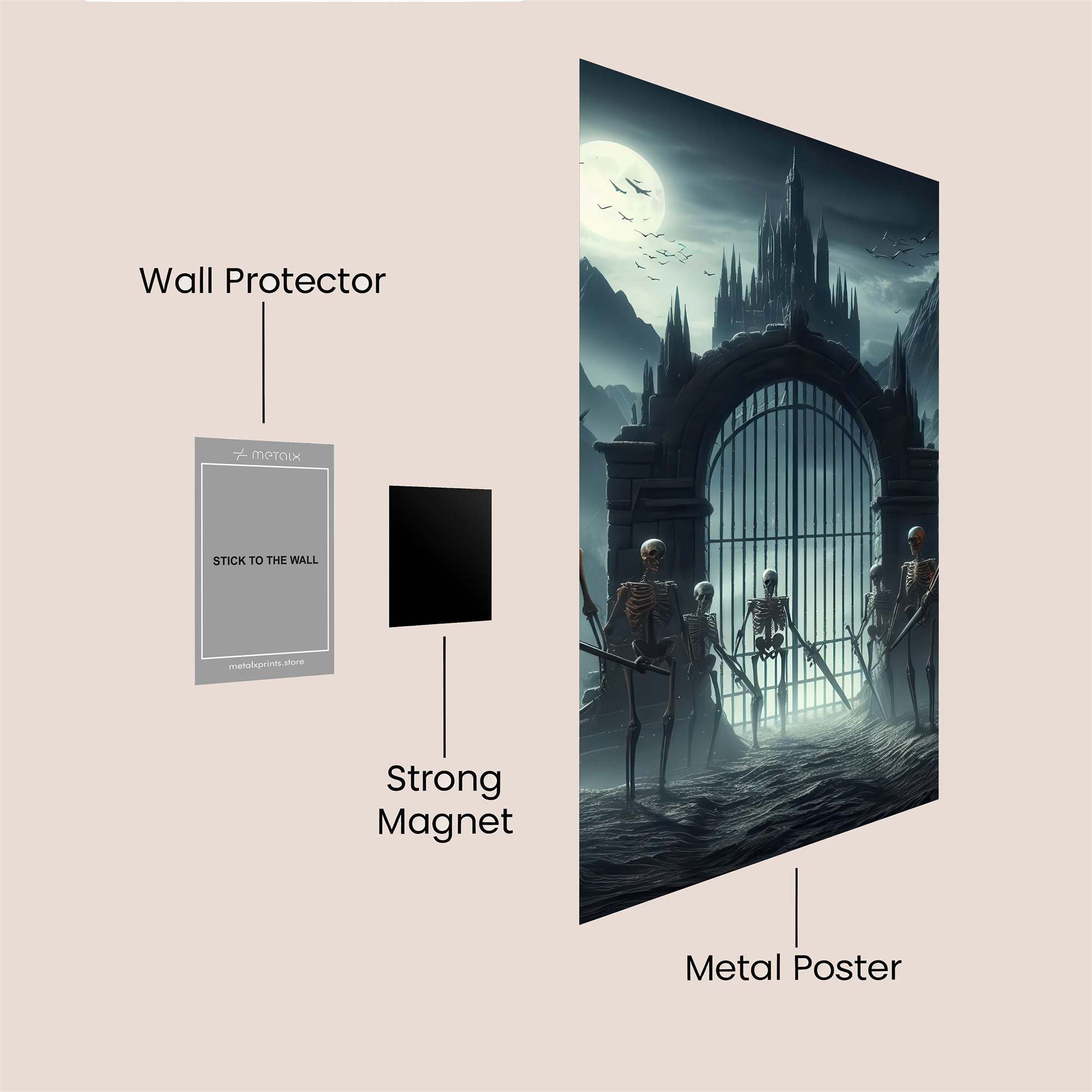Skeleton Sentinels Safe Wall Magnetic / M