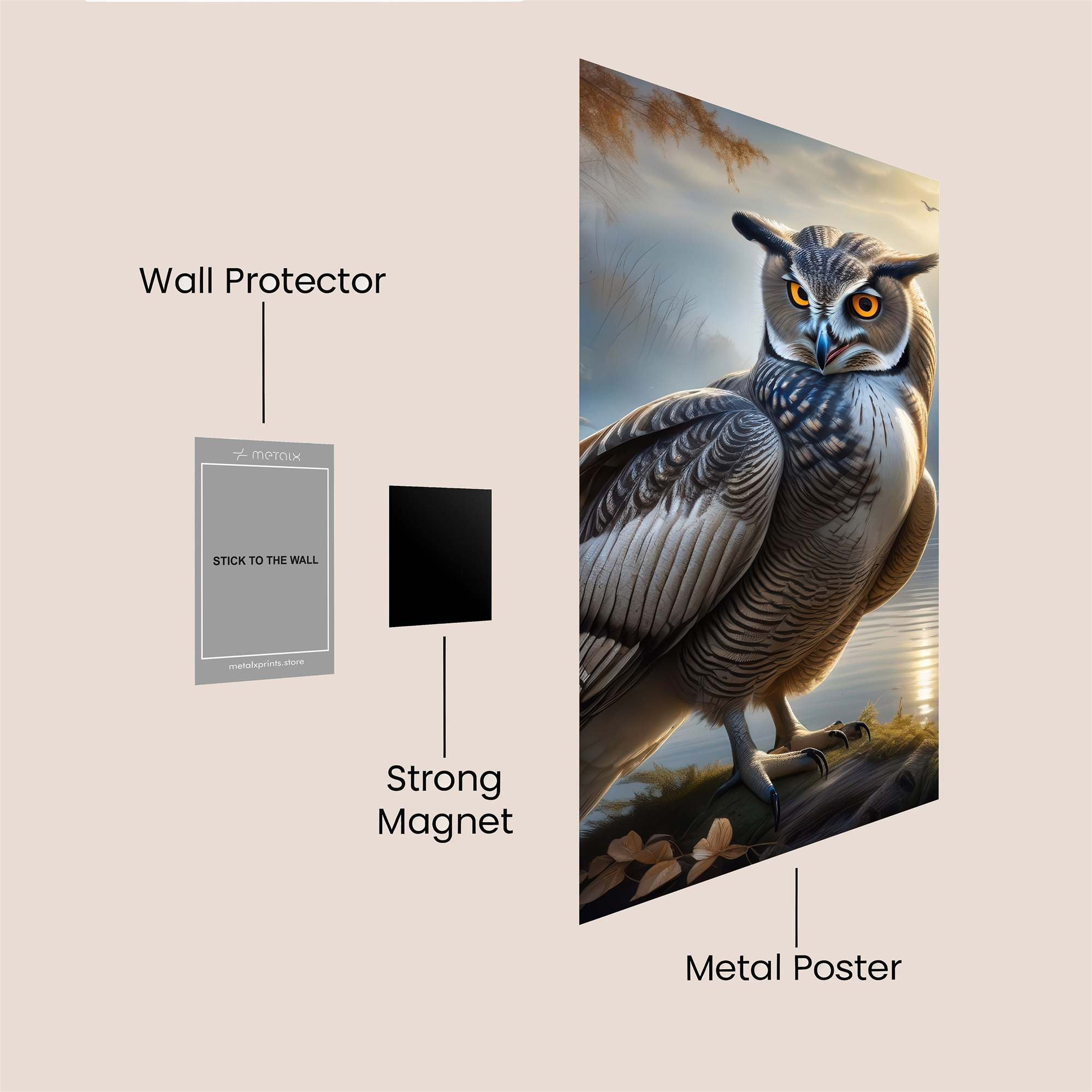 Owl Serenity Safe Wall Magnetic / M