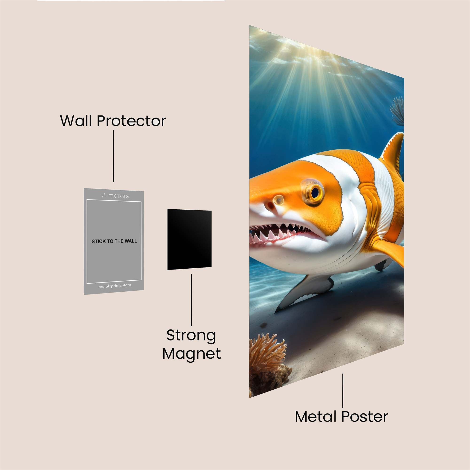 Clownfish Shark Safe Wall Magnetic / M
