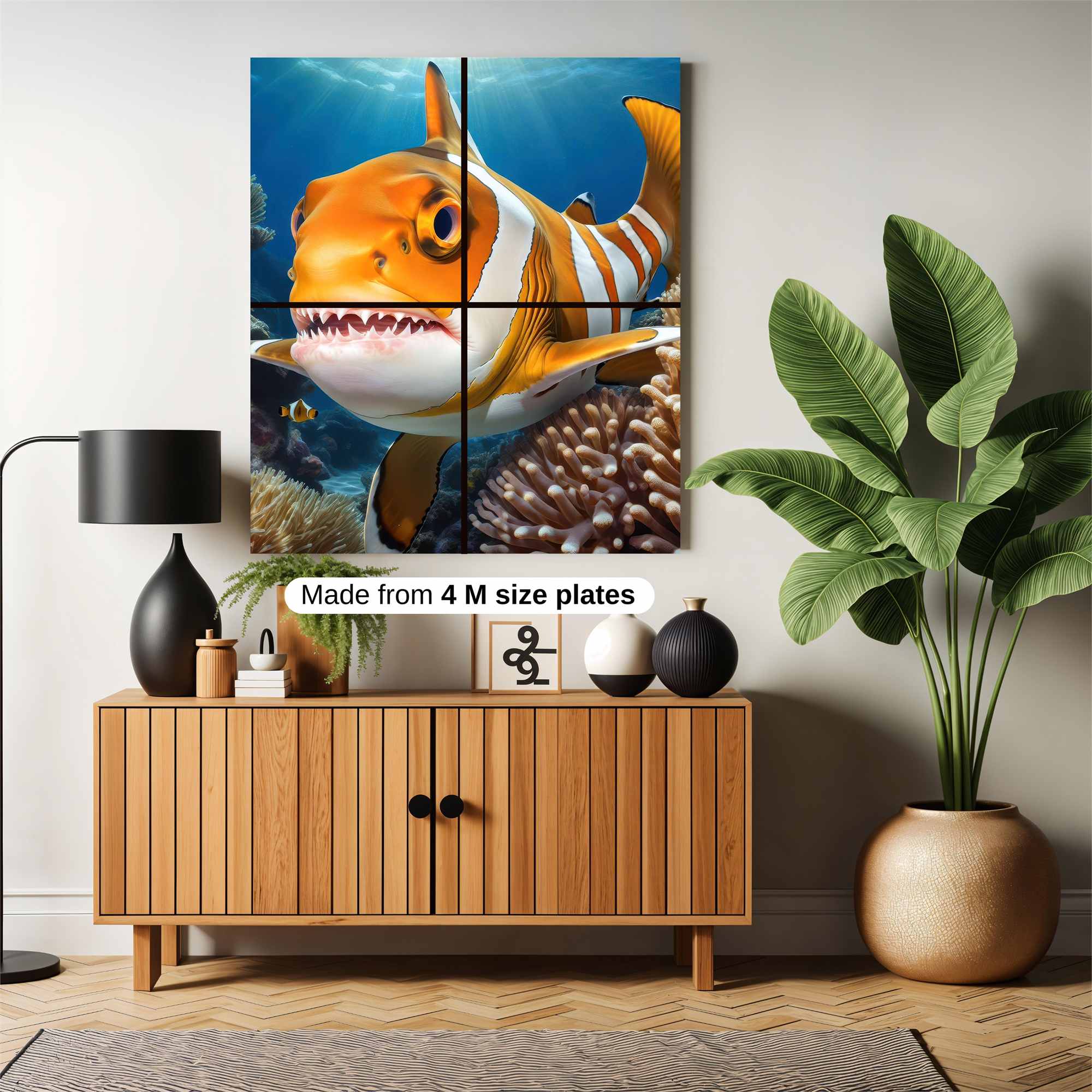 Clownshark Whimsy Safe Wall Magnetic / M