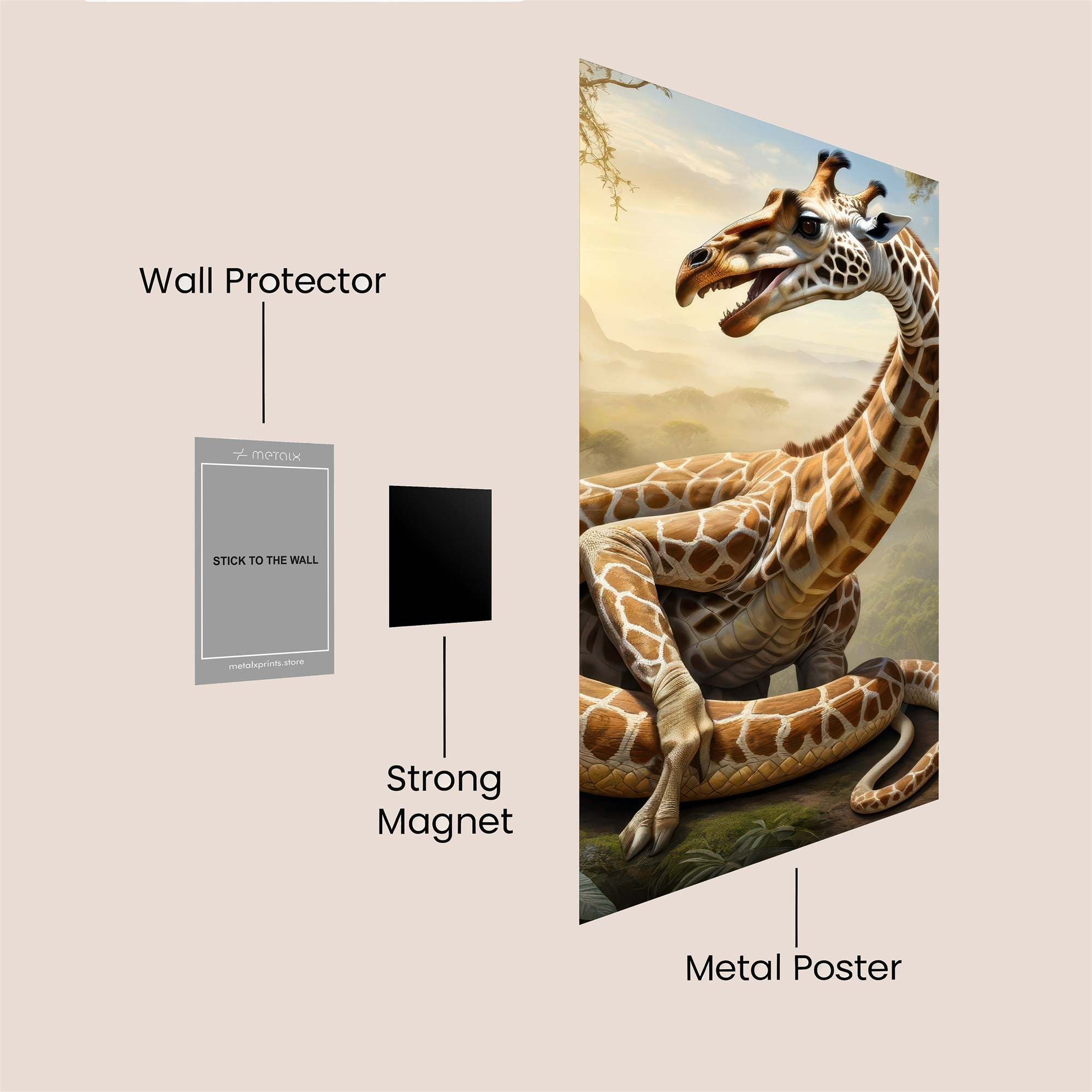 Giraffe Serpentine Safe Wall Magnetic / M
