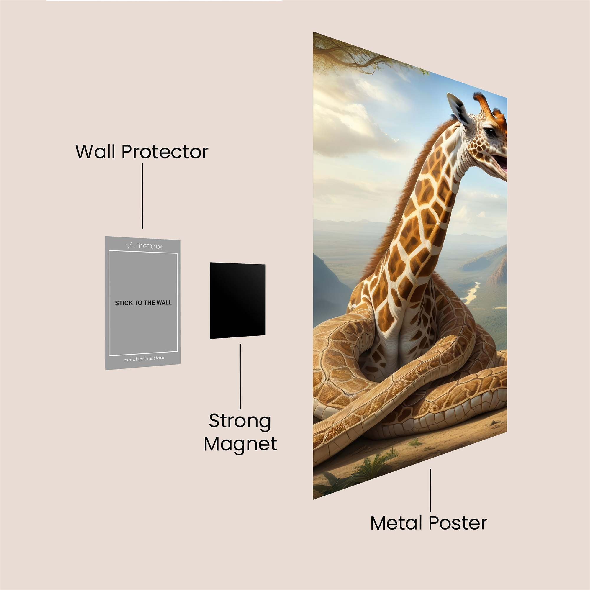 Serpentine Giraffe Safe Wall Magnetic / M