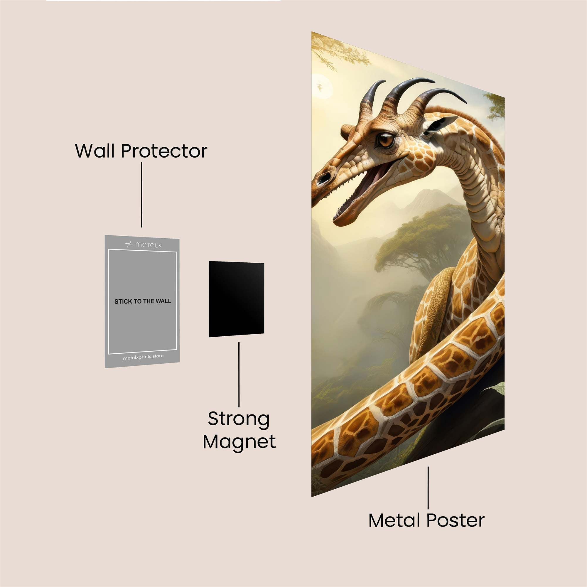 Giraffe Dragon Safe Wall Magnetic / M