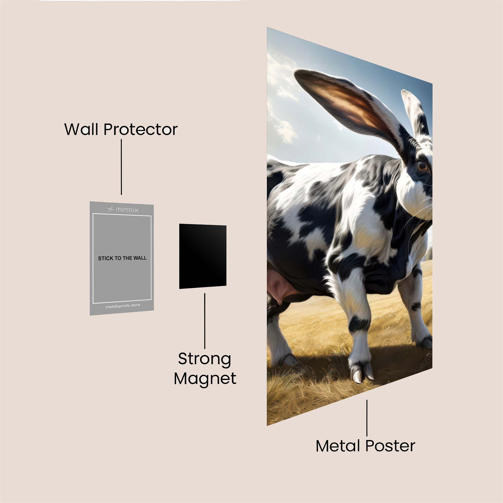 Cowrabbit Whimsical Safe Wall Magnetic / M