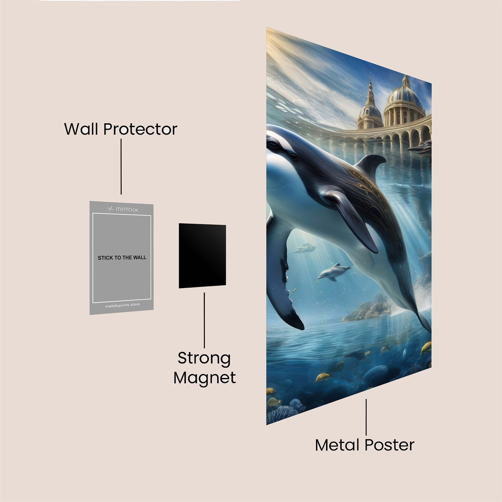 Dolphin Dreamscape Safe Wall Magnetic / M