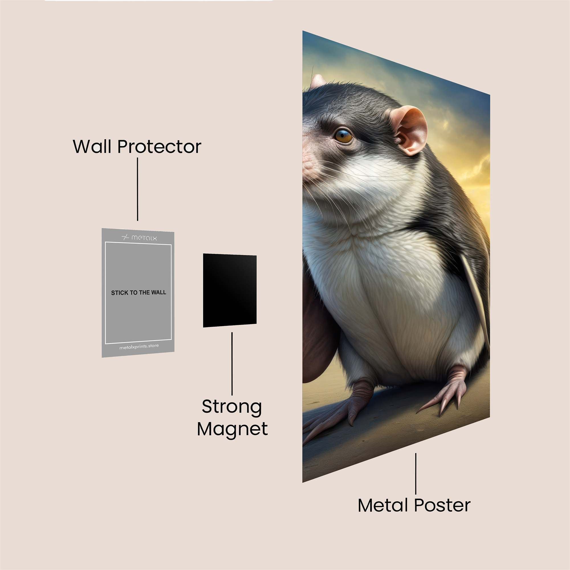 Penguin Rat - Serene Safe Wall Magnetic / M